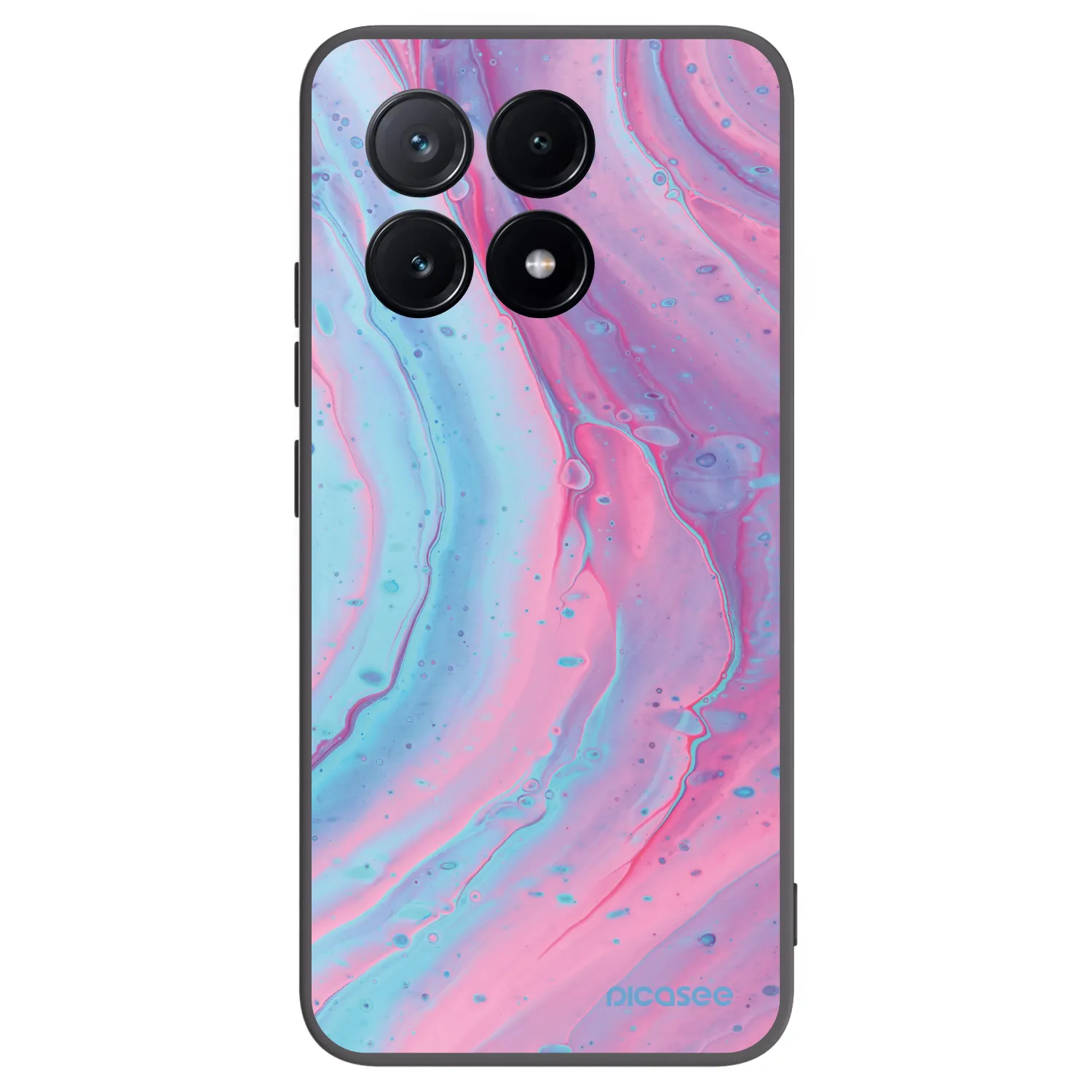 Picasee Xiaomi Poco X6 Pro Hülle - Schwarzes Silikon - Pink liquid