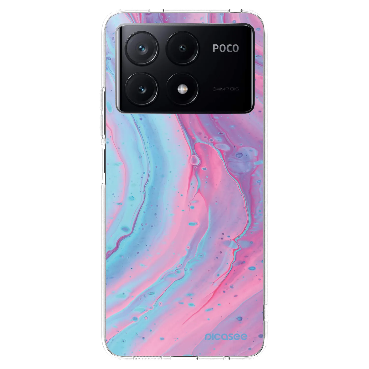 Picasee Xiaomi Poco X6 Pro Hülle - Transparentes Silikon - Pink liquid