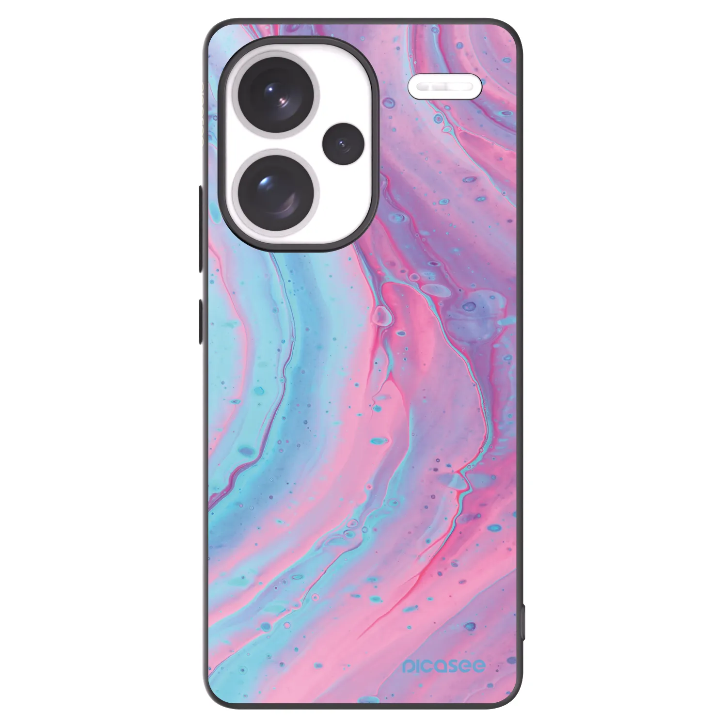 Picasee Xiaomi Redmi Note 13 Pro+ 5G Hülle - Schwarzes Silikon - Pink liquid