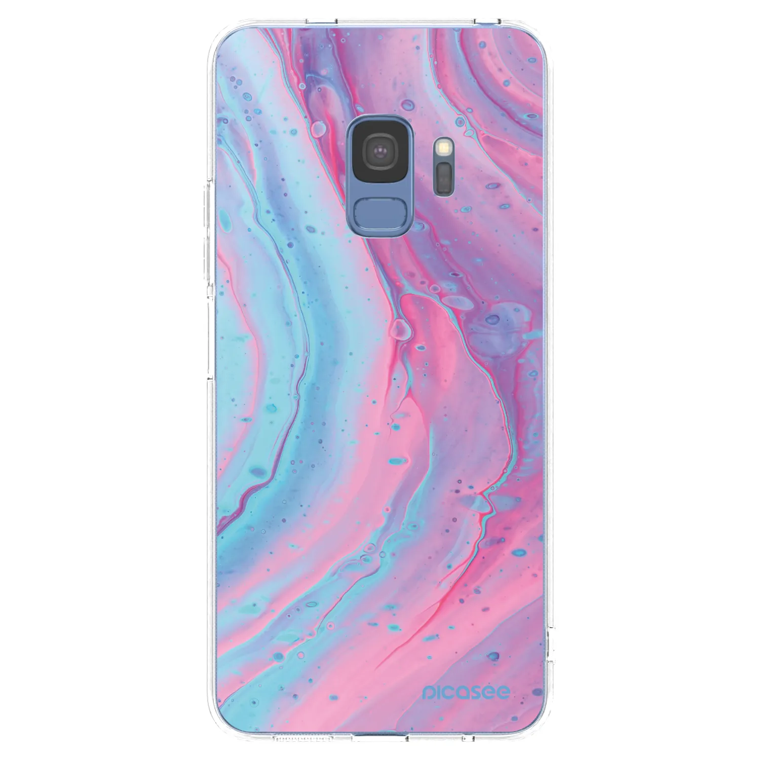 Picasee Samsung Galaxy S9 G960F Hülle - Transparentes Silikon - Pink liquid