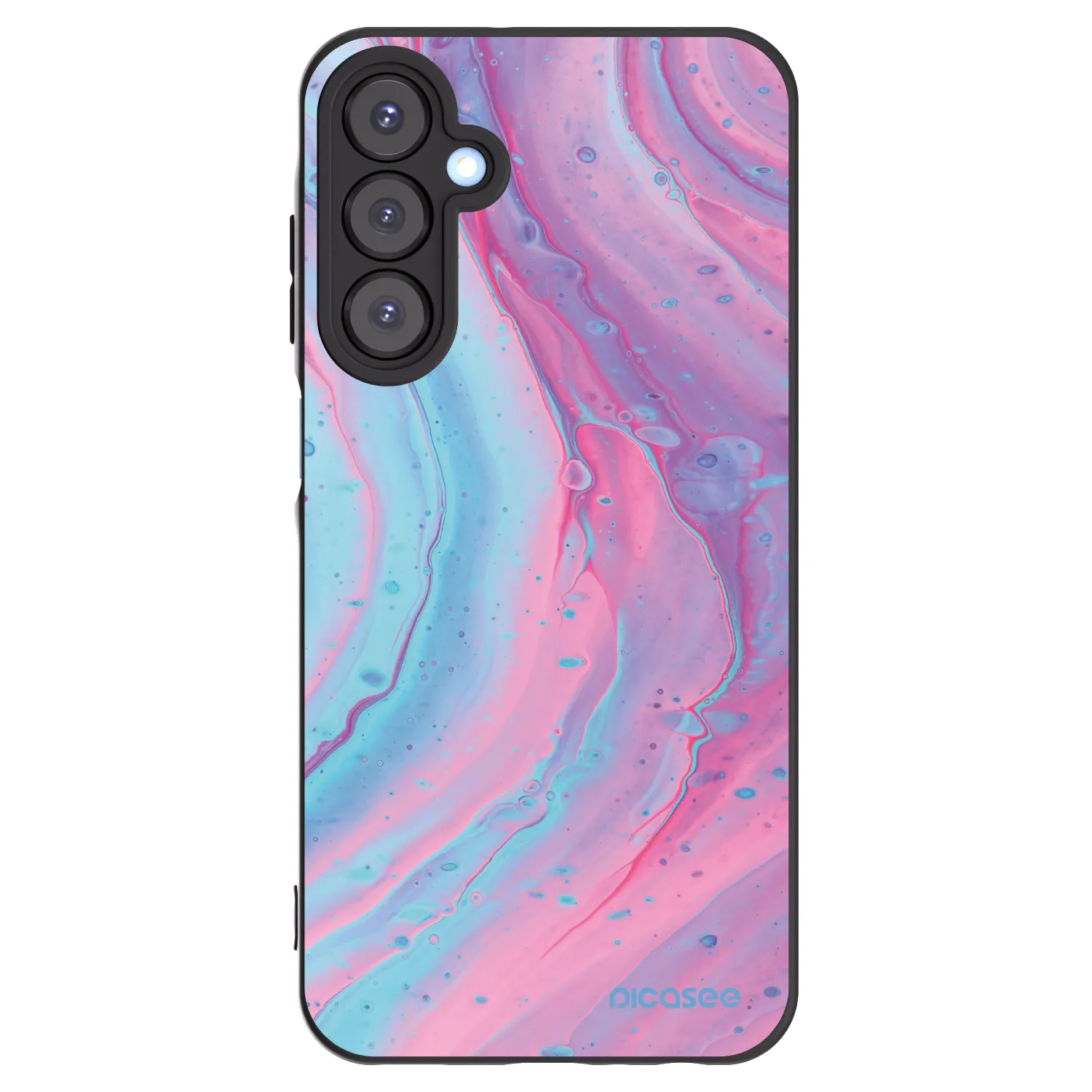 Picasee Samsung Galaxy A25 A256B 5G Hülle - Schwarzes Silikon - Pink liquid