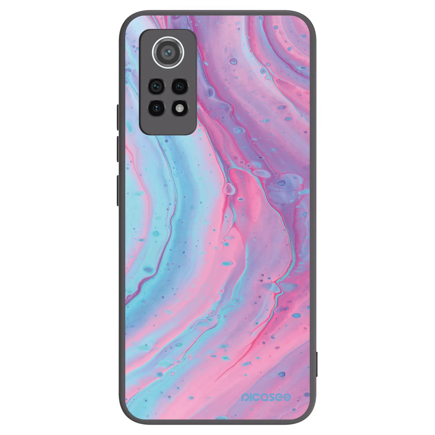 Picasee Xiaomi Redmi Note 12 Pro 4G Hülle - Schwarzes Silikon - Pink liquid