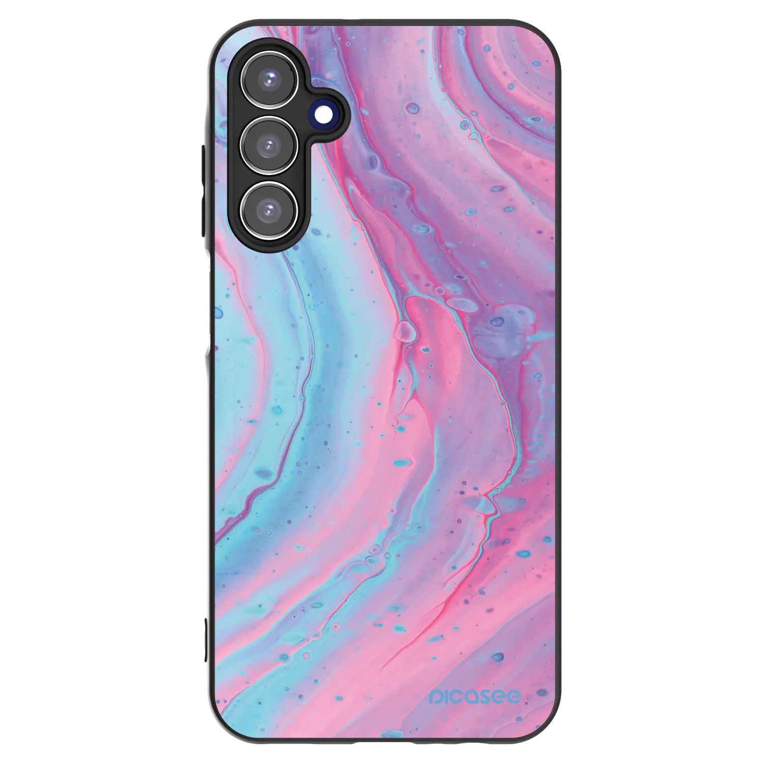 Picasee Samsung Galaxy A15 A156B 5G Hülle - Schwarzes Silikon - Pink liquid