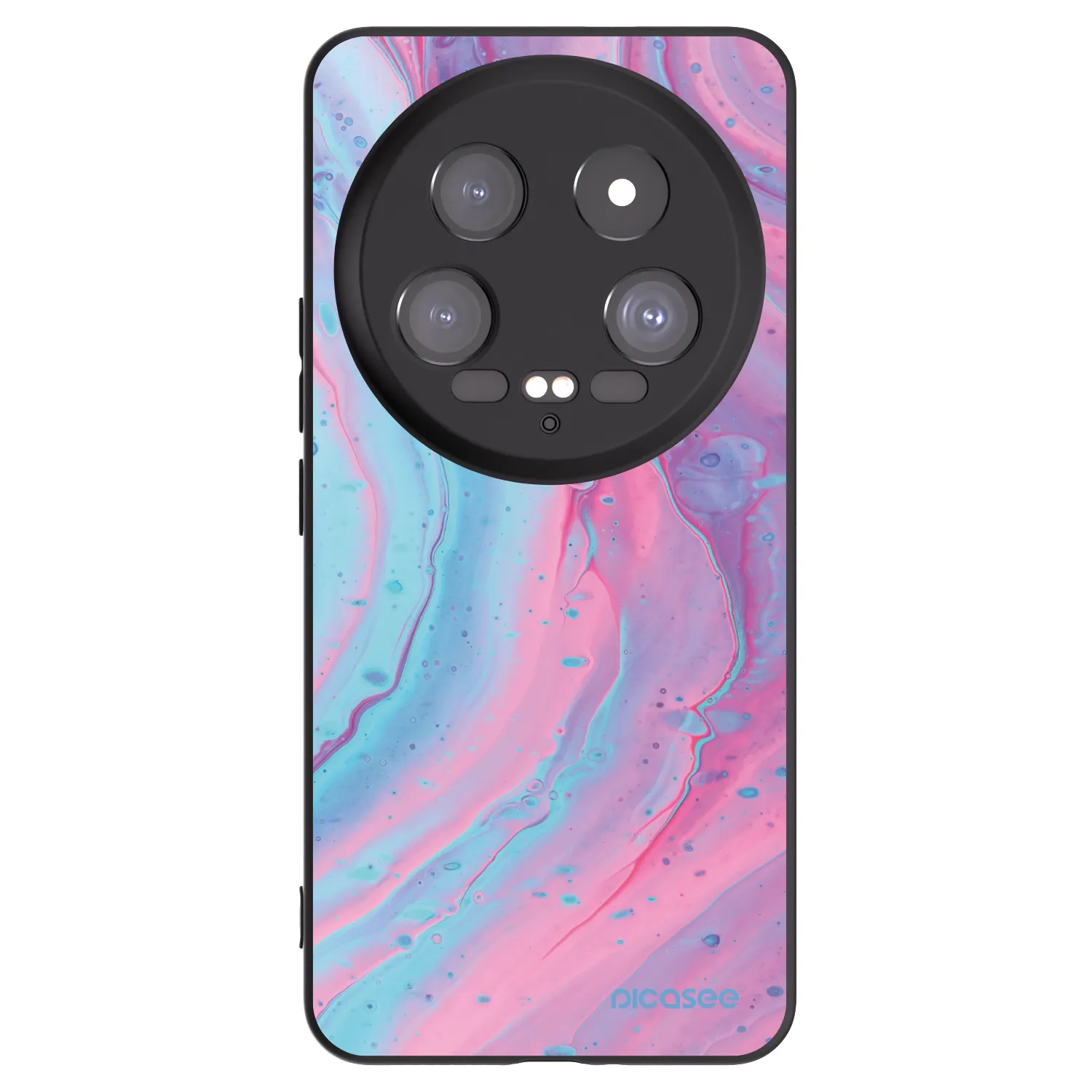 Picasee Xiaomi 14 Ultra Hülle - Schwarzes Silikon - Pink liquid