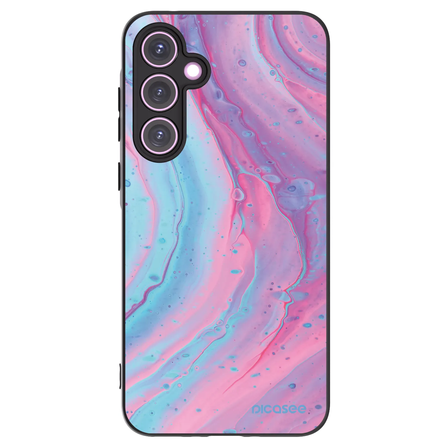 Picasee Samsung Galaxy A35 5G A356B Hülle - Schwarzes Silikon - Pink liquid