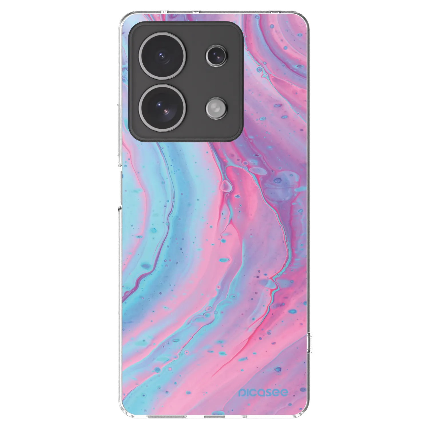 Picasee Xiaomi Redmi Note 13 4G Hülle - Transparentes Silikon - Pink liquid