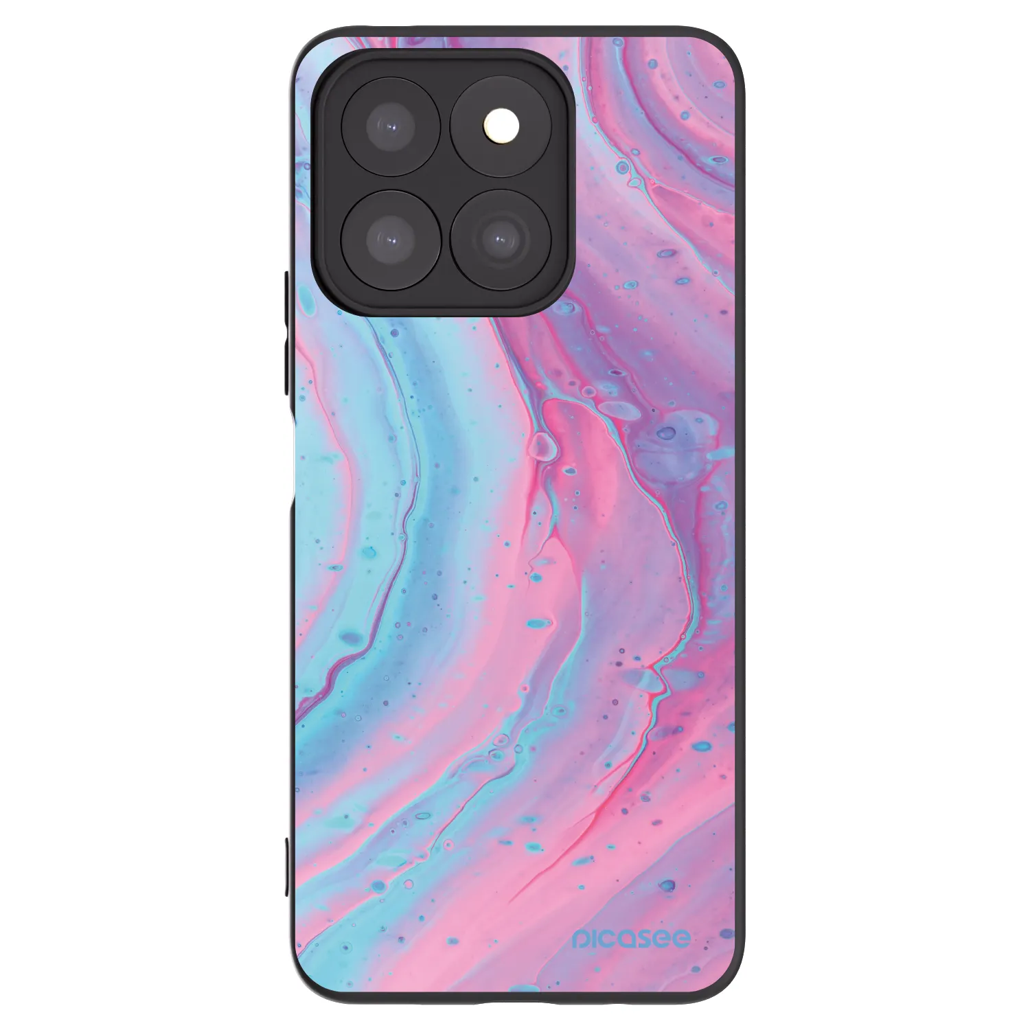 Picasee Honor X8b Hülle - Schwarzes Silikon - Pink liquid