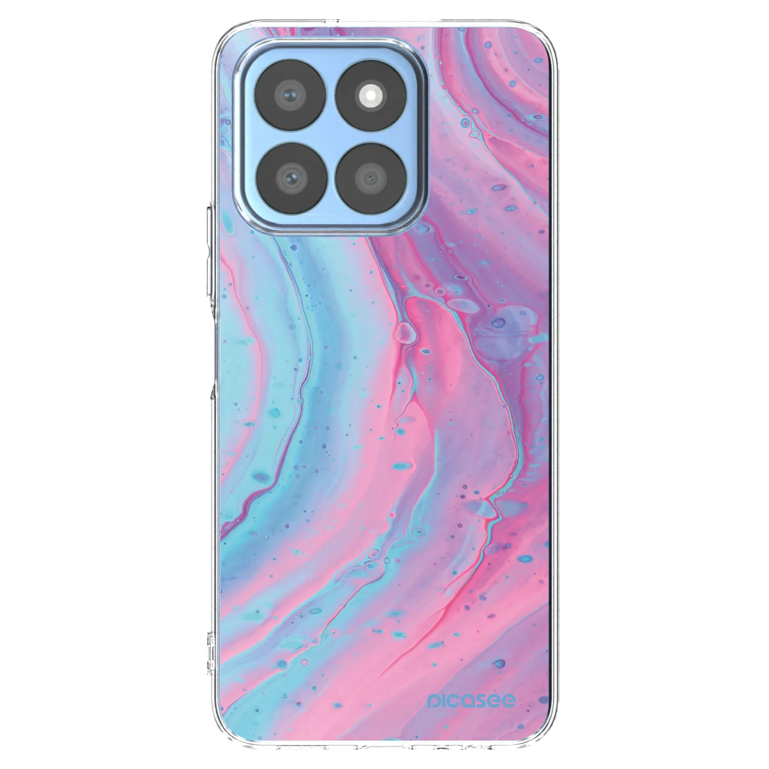 Picasee Honor X8b Hülle - Transparentes Silikon - Pink liquid