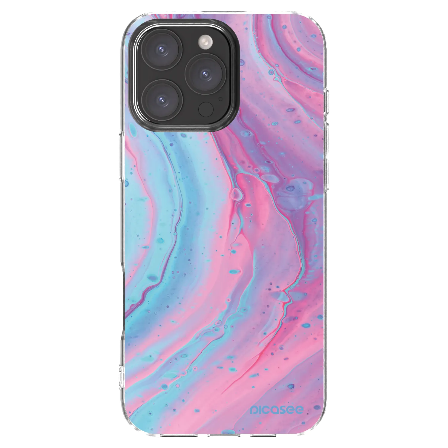 Picasee Apple iPhone 16 Pro Max Hülle - Transparentes Silikon - Pink liquid