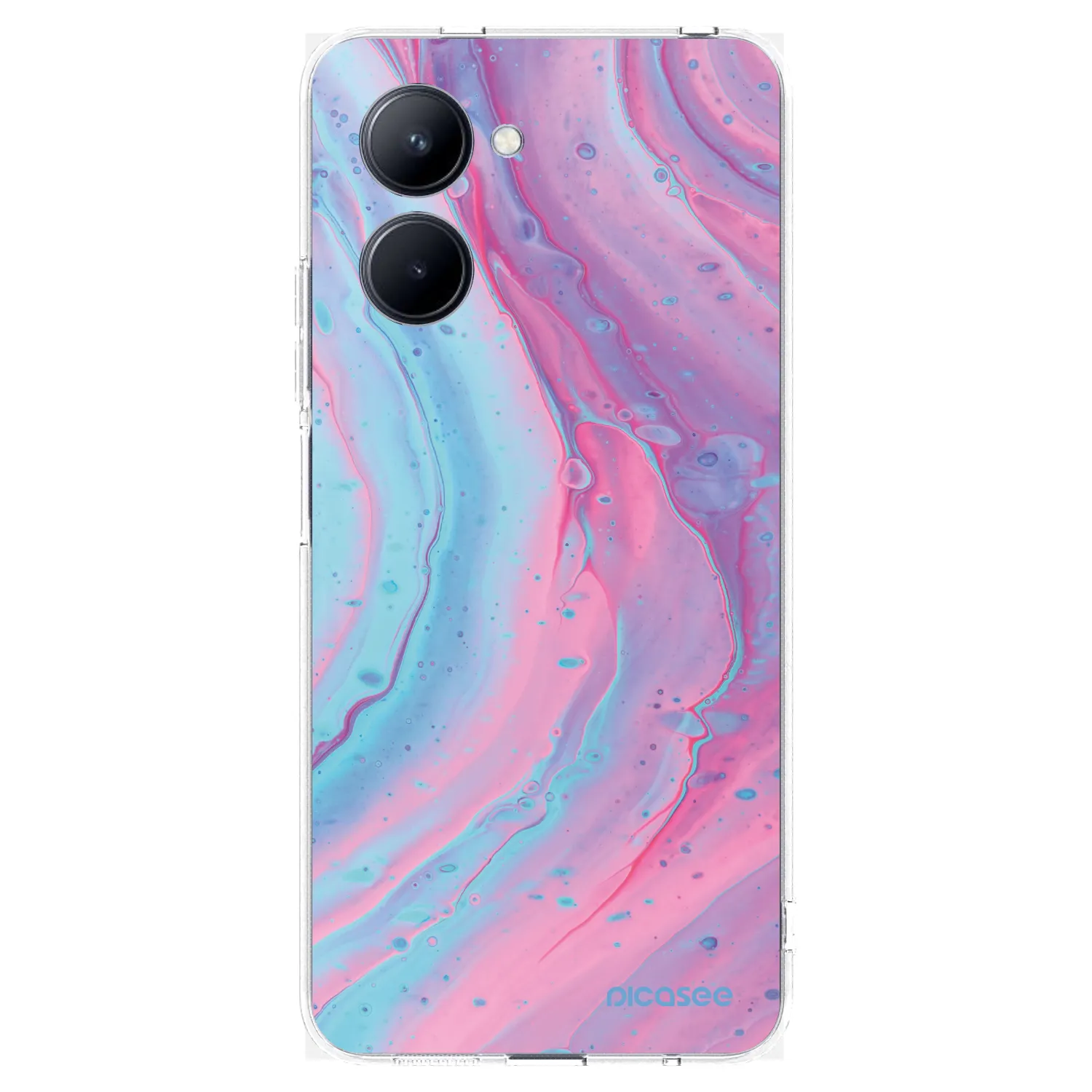 Picasee Realme C33 (2023) Hülle - Transparentes Silikon - Pink liquid