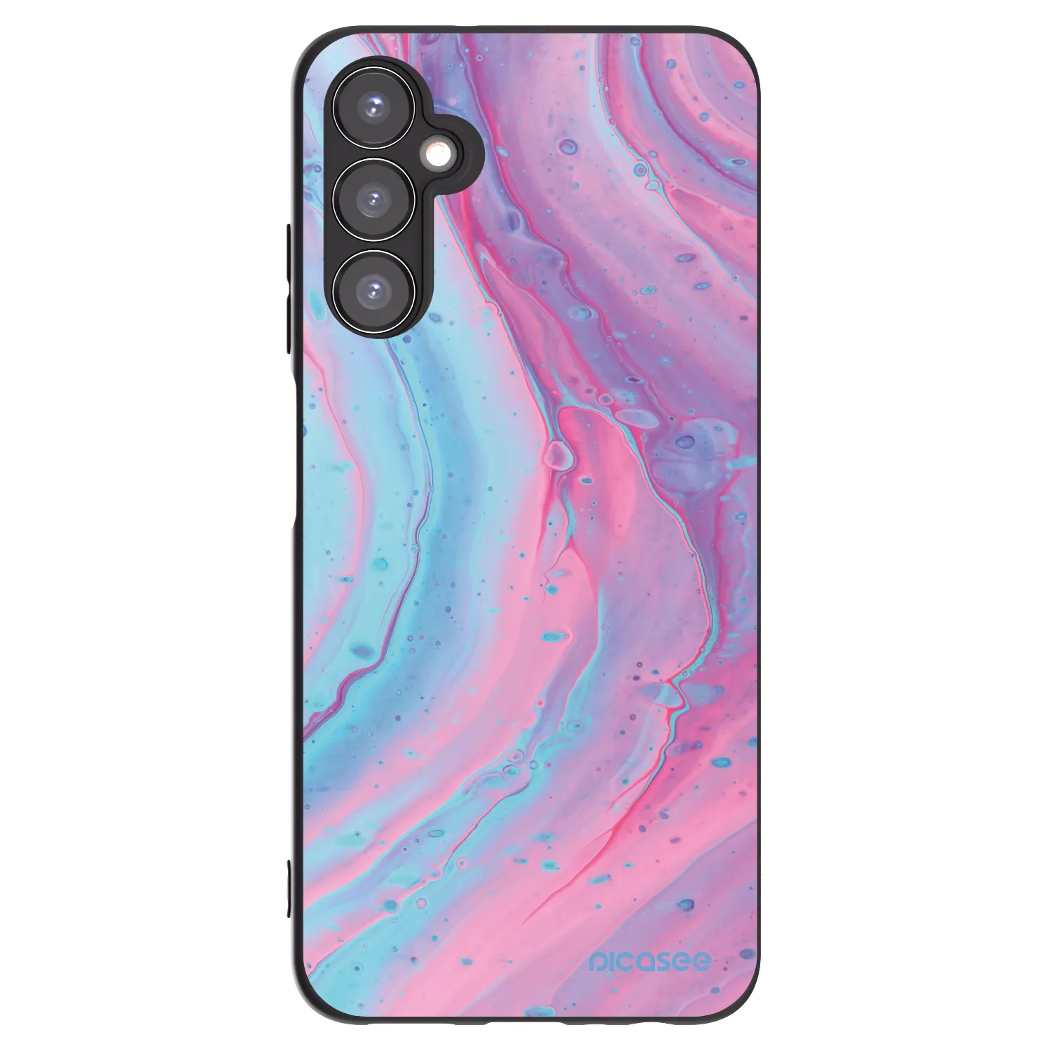 Picasee Samsung Galaxy A05s A057G Hülle - Schwarzes Silikon - Pink liquid