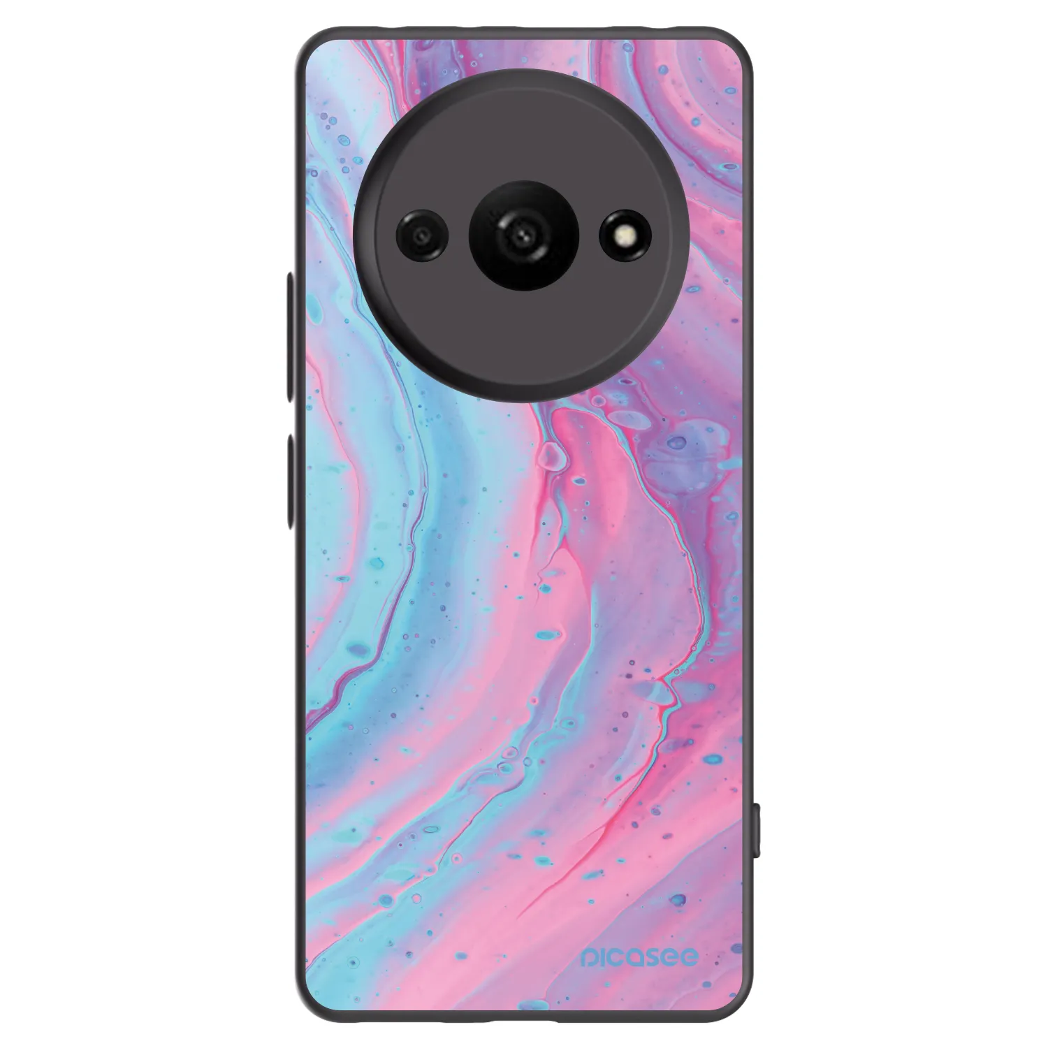 Picasee Xiaomi Redmi A3 Hülle - Schwarzes Silikon - Pink liquid
