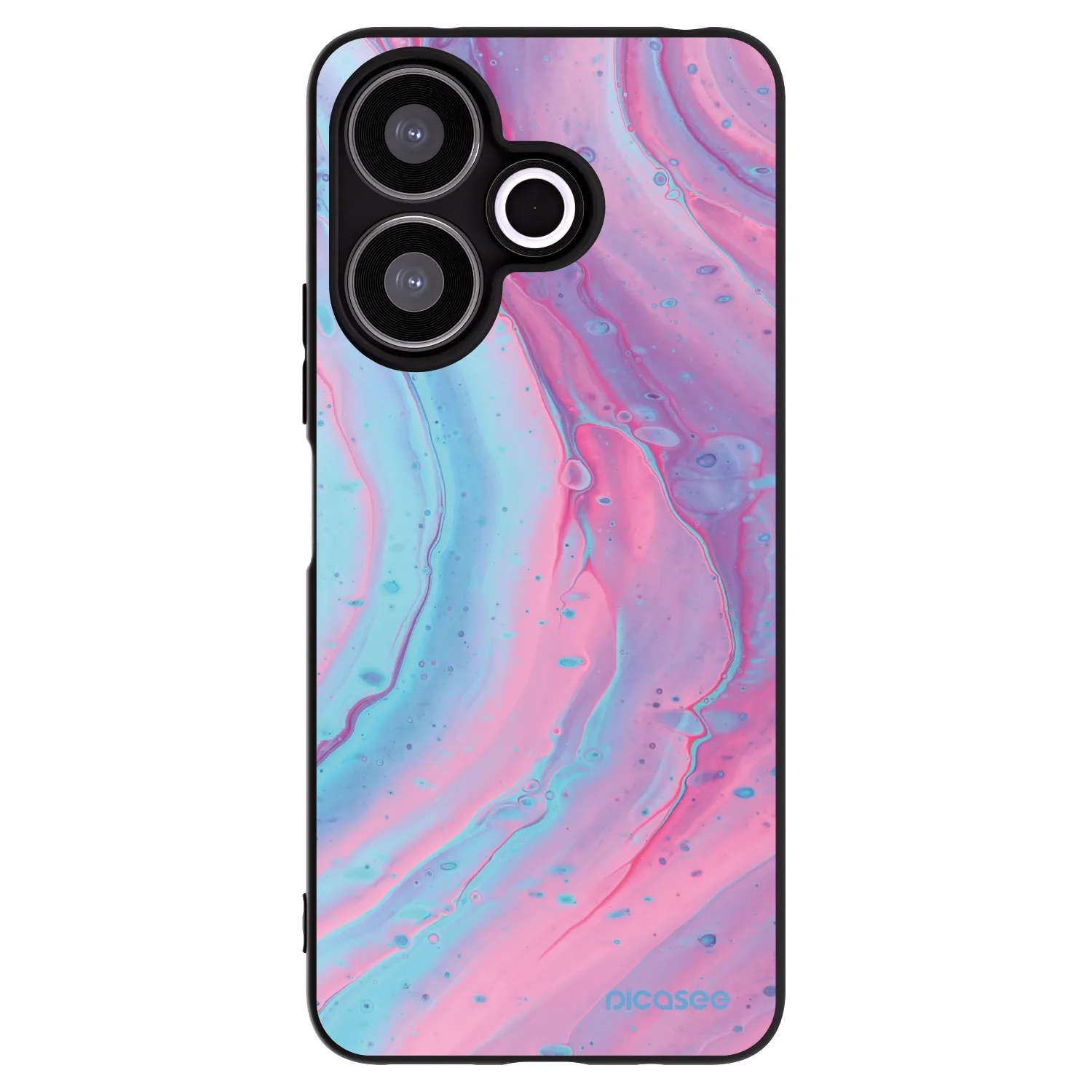 Picasee Xiaomi Redmi 13 4G Hülle - Schwarzes Silikon - Pink liquid