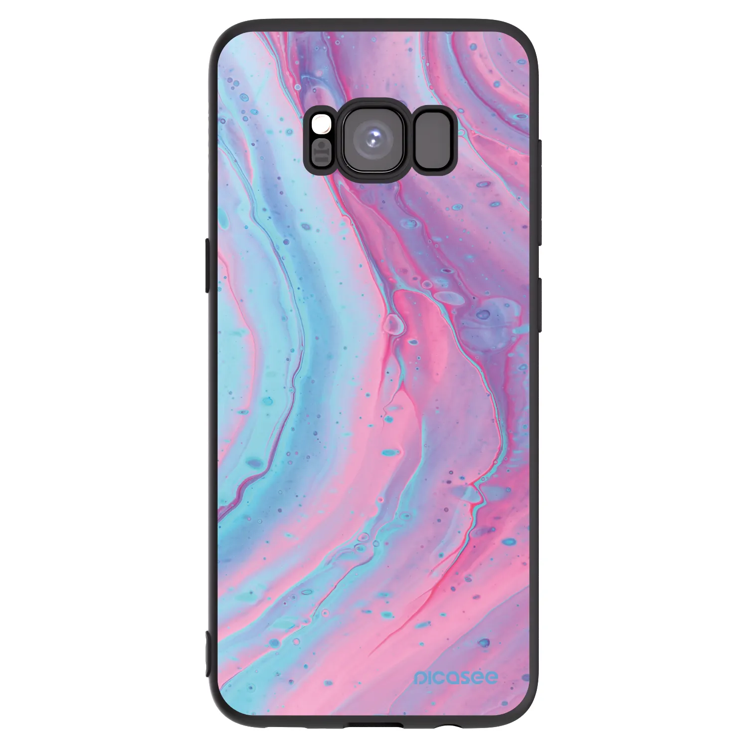 Picasee Samsung Galaxy S8 G950F Hülle - Schwarzes Silikon - Pink liquid