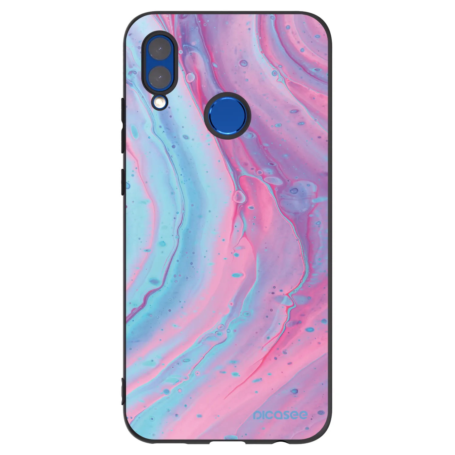 Picasee Huawei P Smart 2019 Hülle - Schwarzes Silikon - Pink liquid