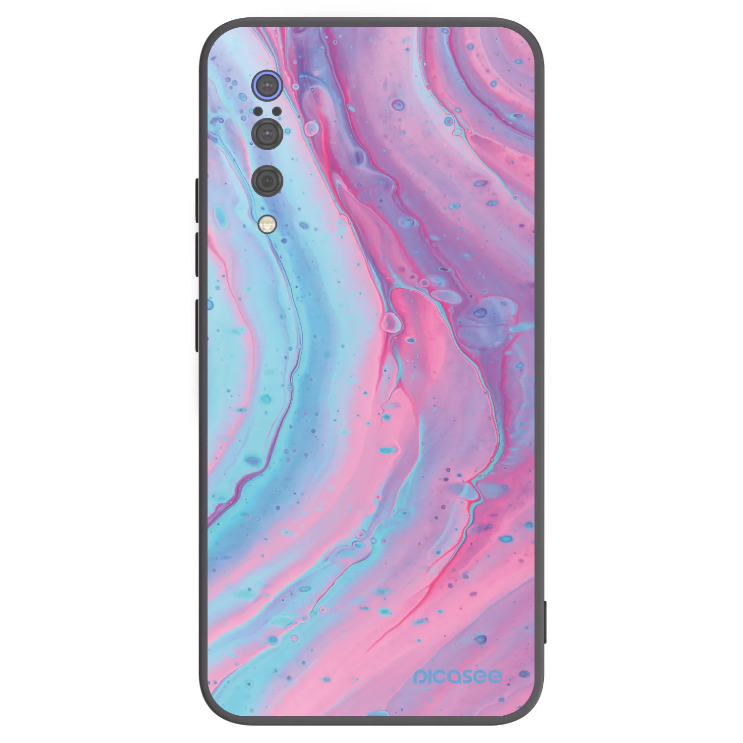 Picasee Xiaomi Mi 9 Hülle - Schwarzes Silikon - Pink liquid