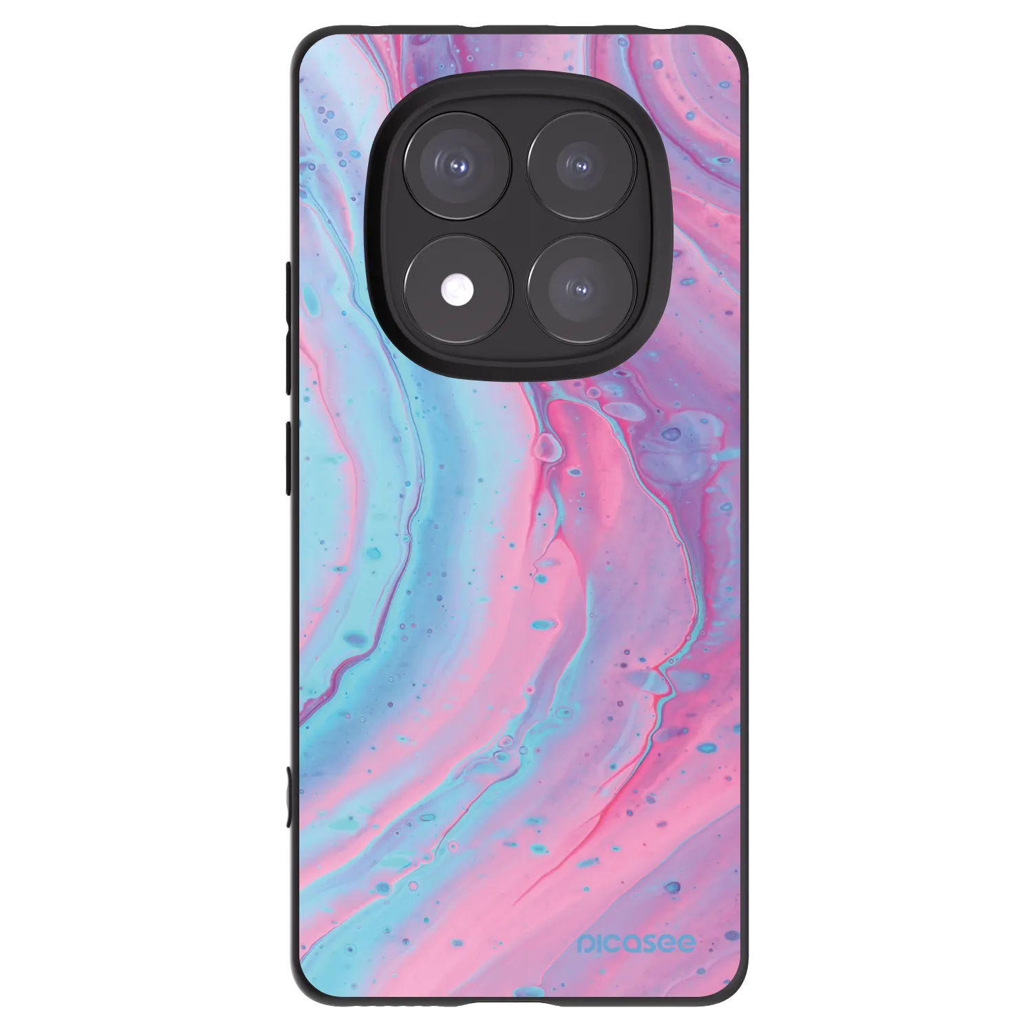 Picasee Xiaomi Redmi Note 14 Pro 5G Hülle - Schwarzes Silikon - Pink liquid