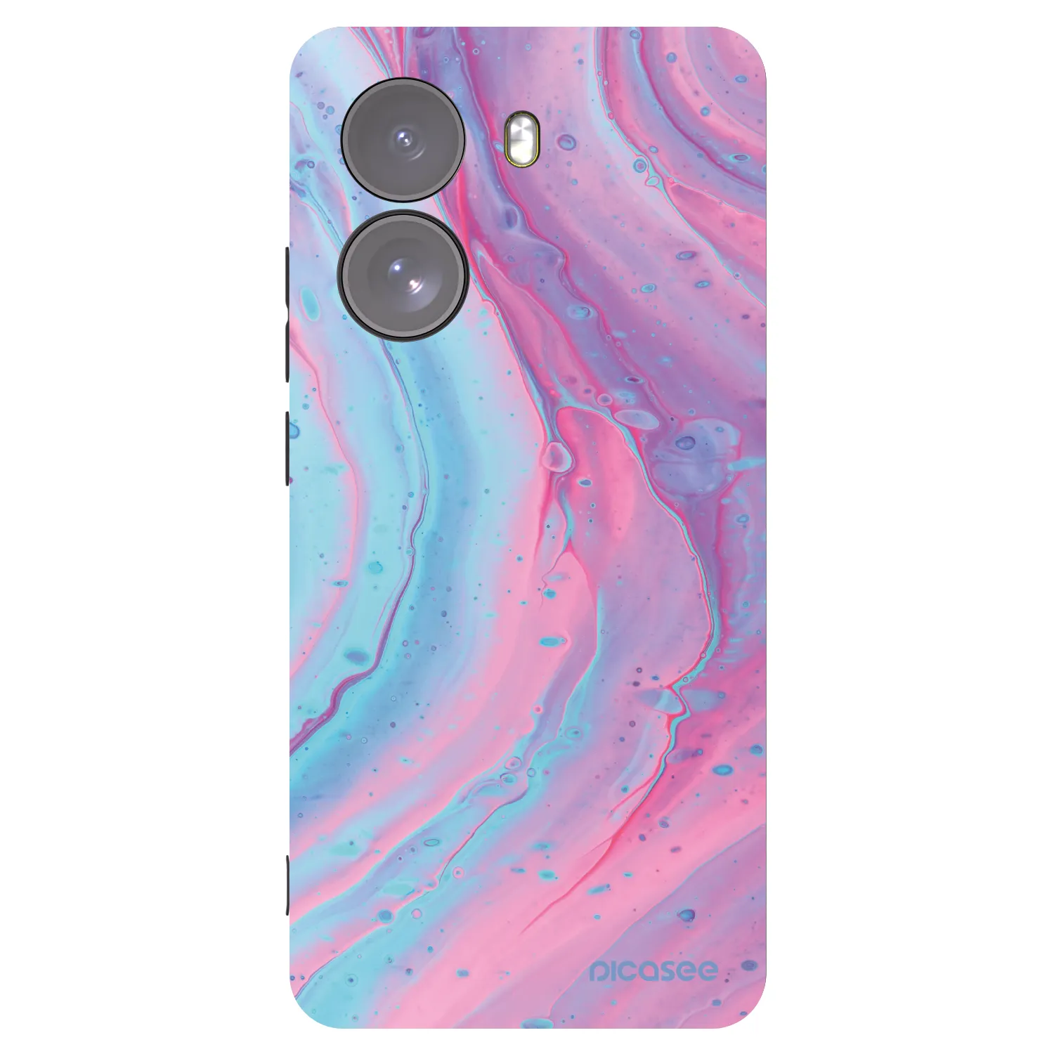 Picasee Xiaomi Poco X7 Hülle - Schwarzes Silikon - Pink liquid