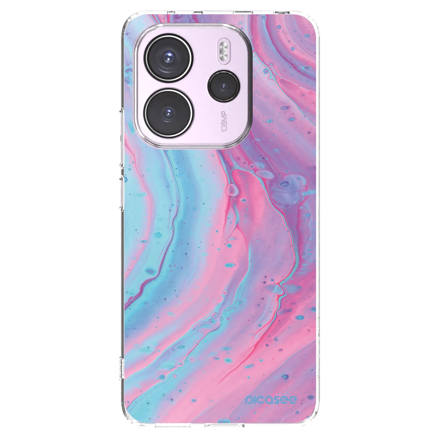 Picasee Xiaomi Redmi Note 14 4G Hülle - Transparentes Silikon - Pink liquid