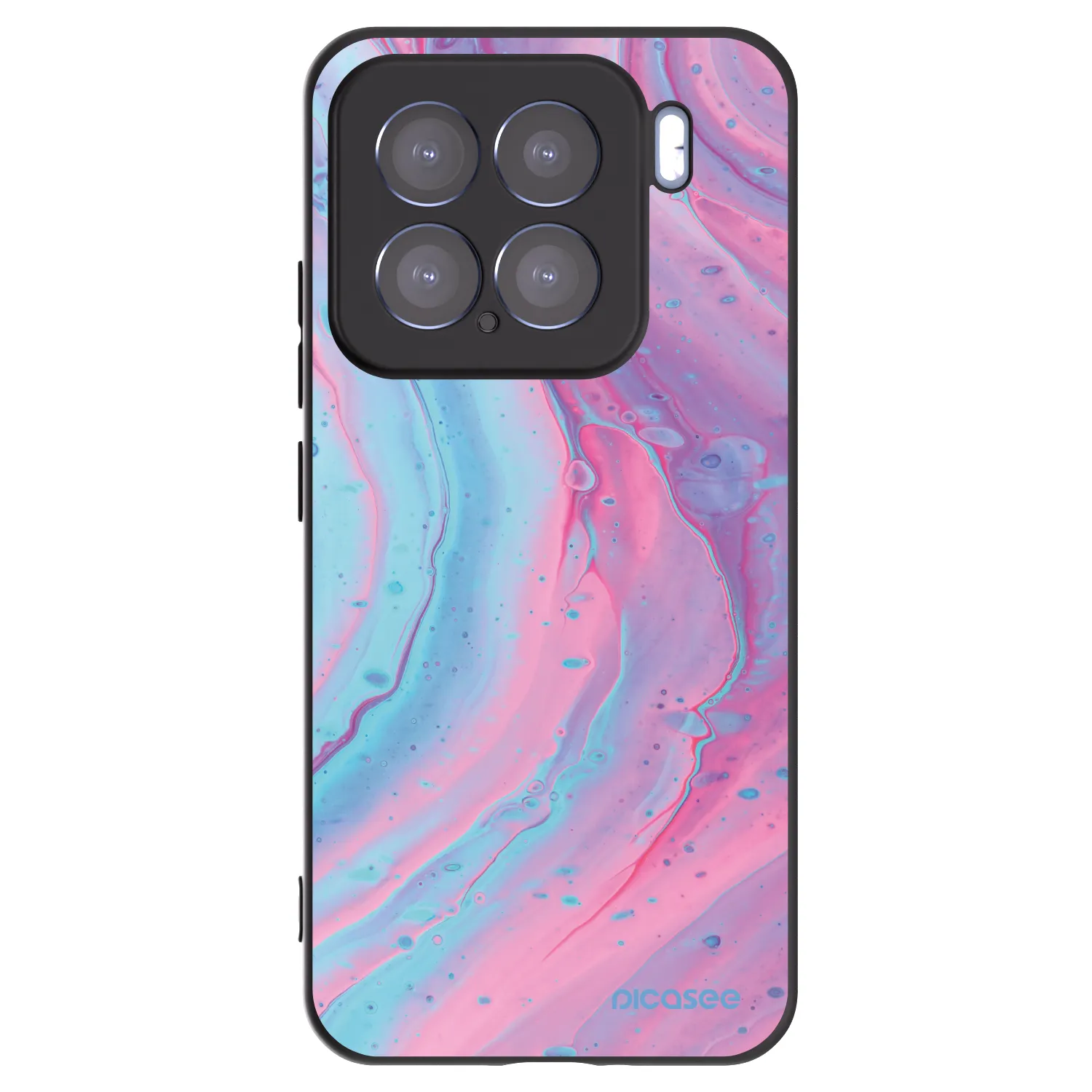Picasee Xiaomi 15 Hülle - Schwarzes Silikon - Pink liquid