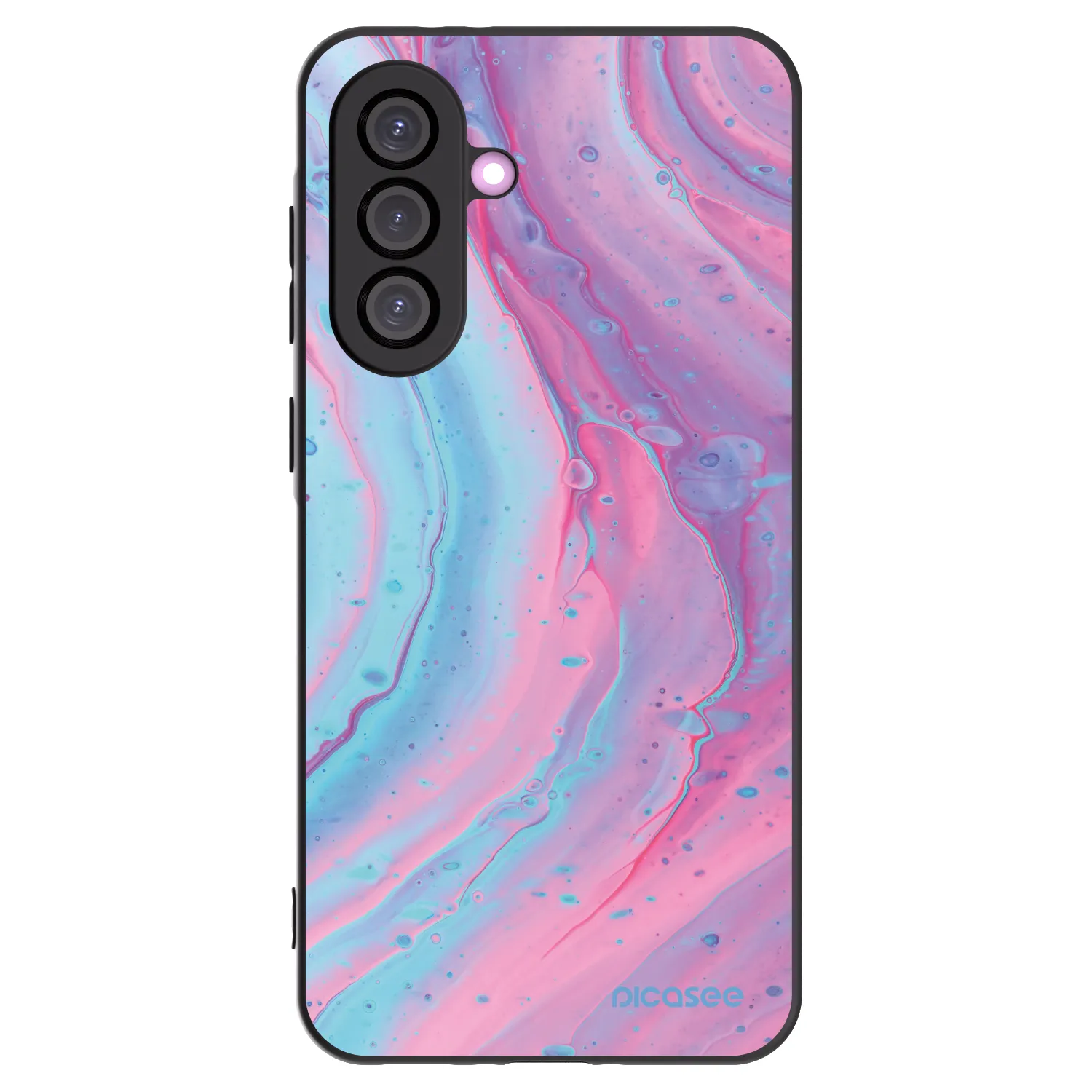 Picasee Samsung Galaxy A56 5G A566B Hülle - Schwarzes Silikon - Pink liquid