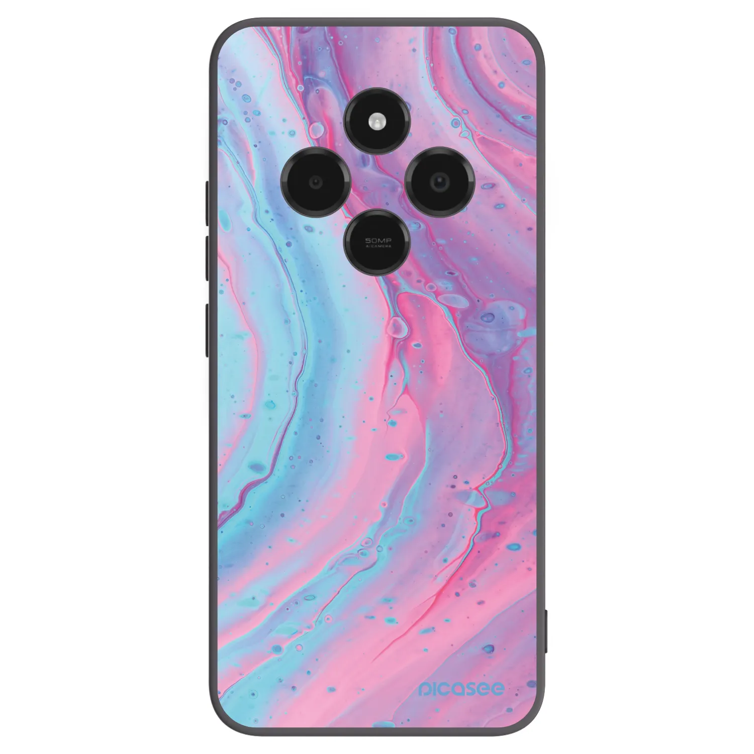Picasee Xiaomi Poco C75 Hülle - Schwarzes Silikon - Pink liquid