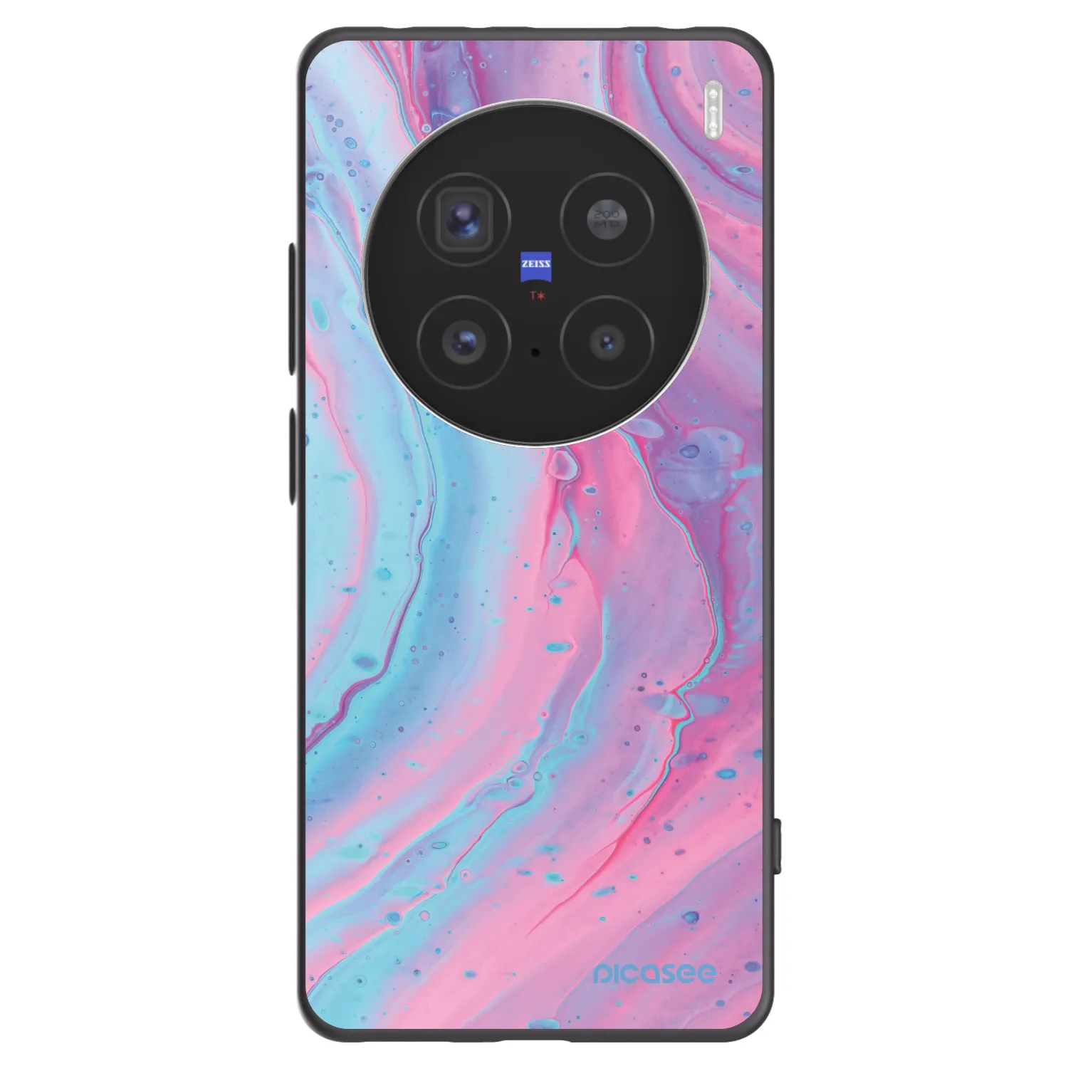 Picasee Vivo X200 Pro Hülle - Schwarzes Silikon - Pink liquid