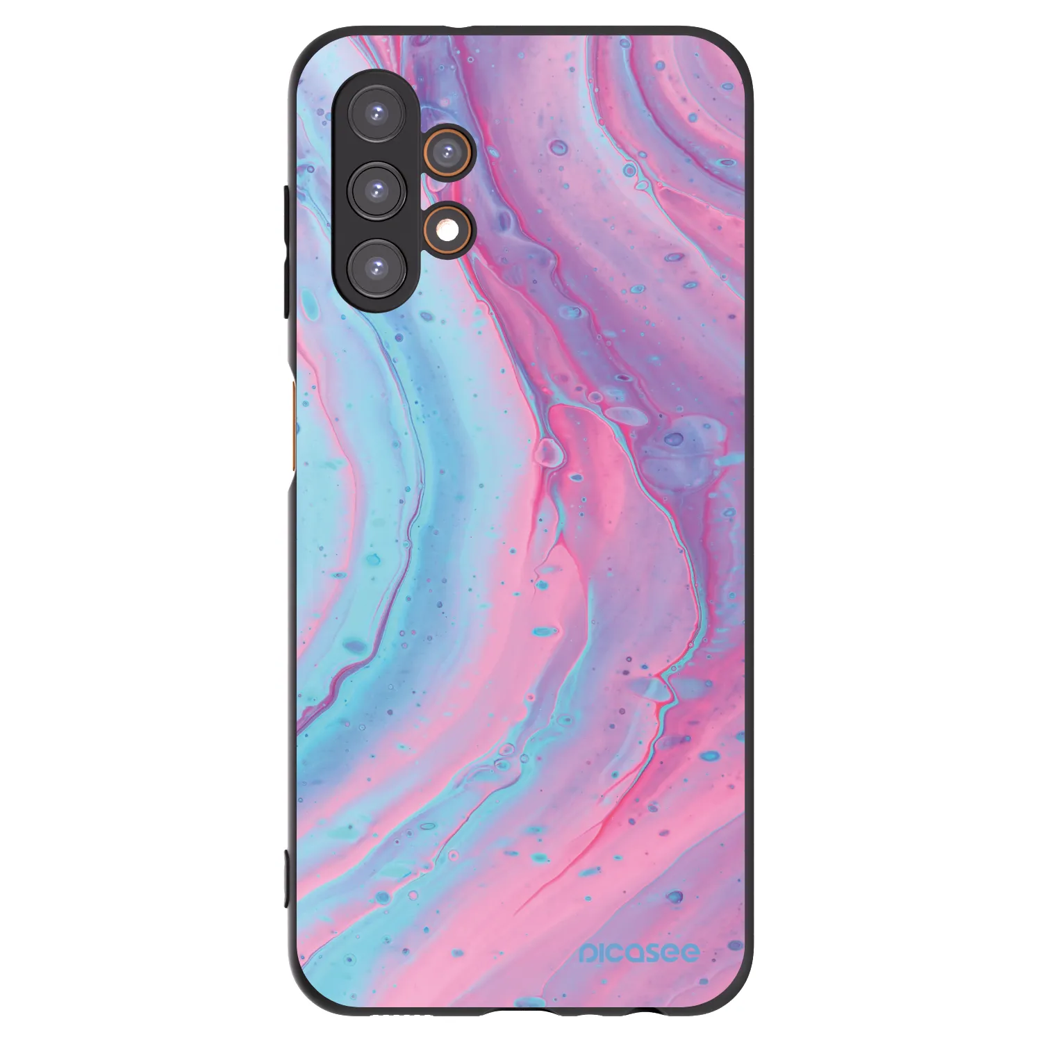 Picasee Samsung Galaxy A13 5G Hülle - Schwarzes Silikon - Pink liquid
