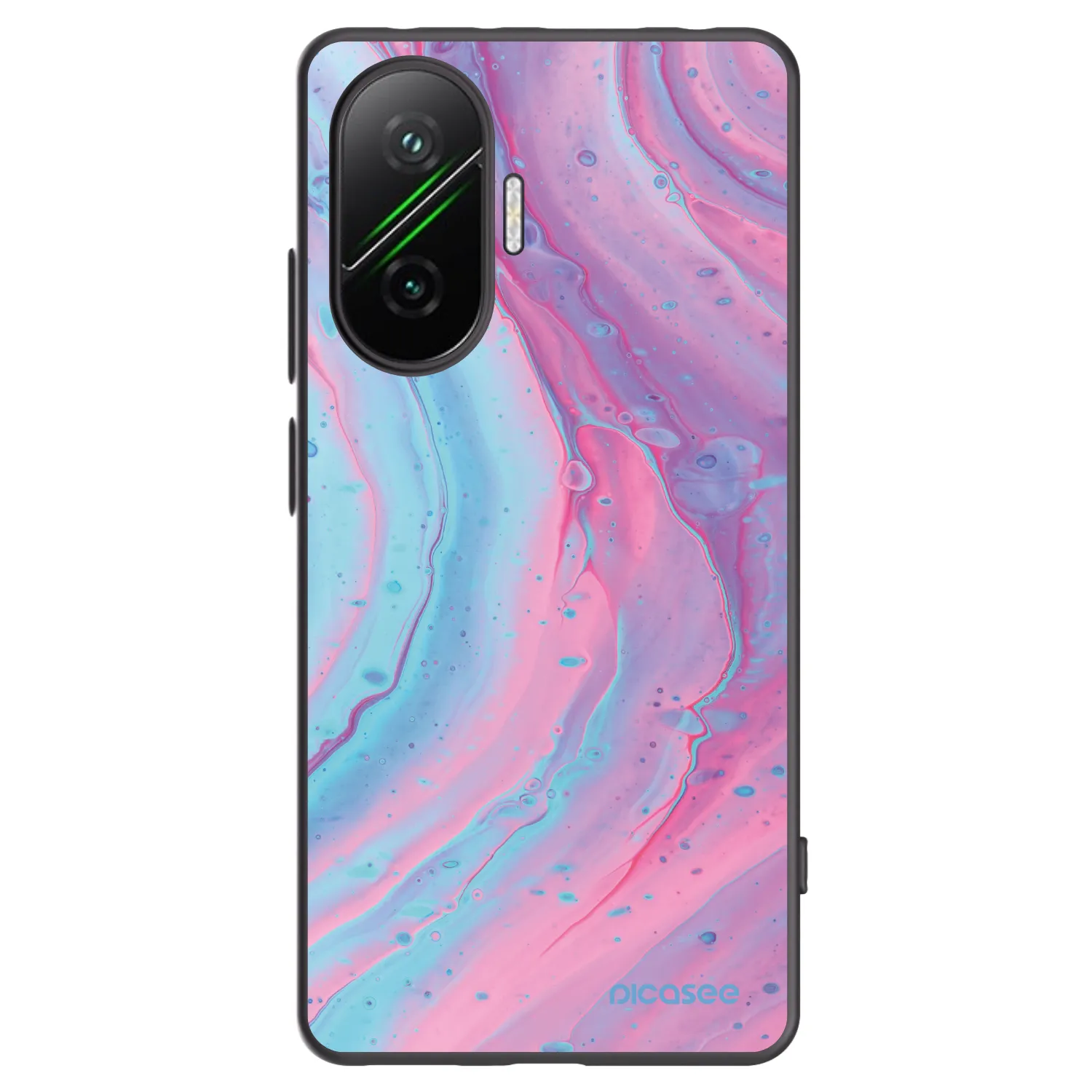 Picasee Xiaomi Poco F7 5G Hülle - Schwarzes Silikon - Pink liquid