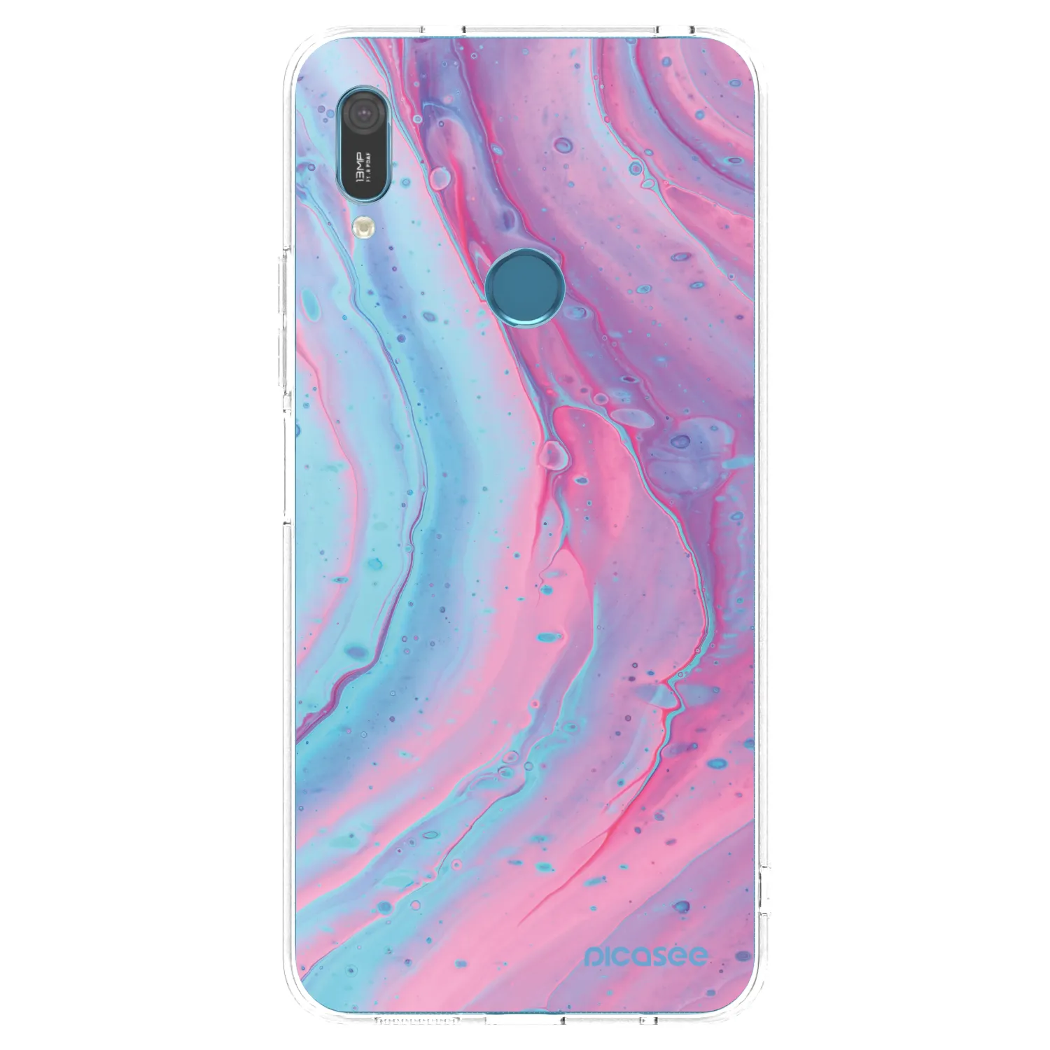 Picasee Huawei Y6 2019 Hülle - Transparentes Silikon - Pink liquid