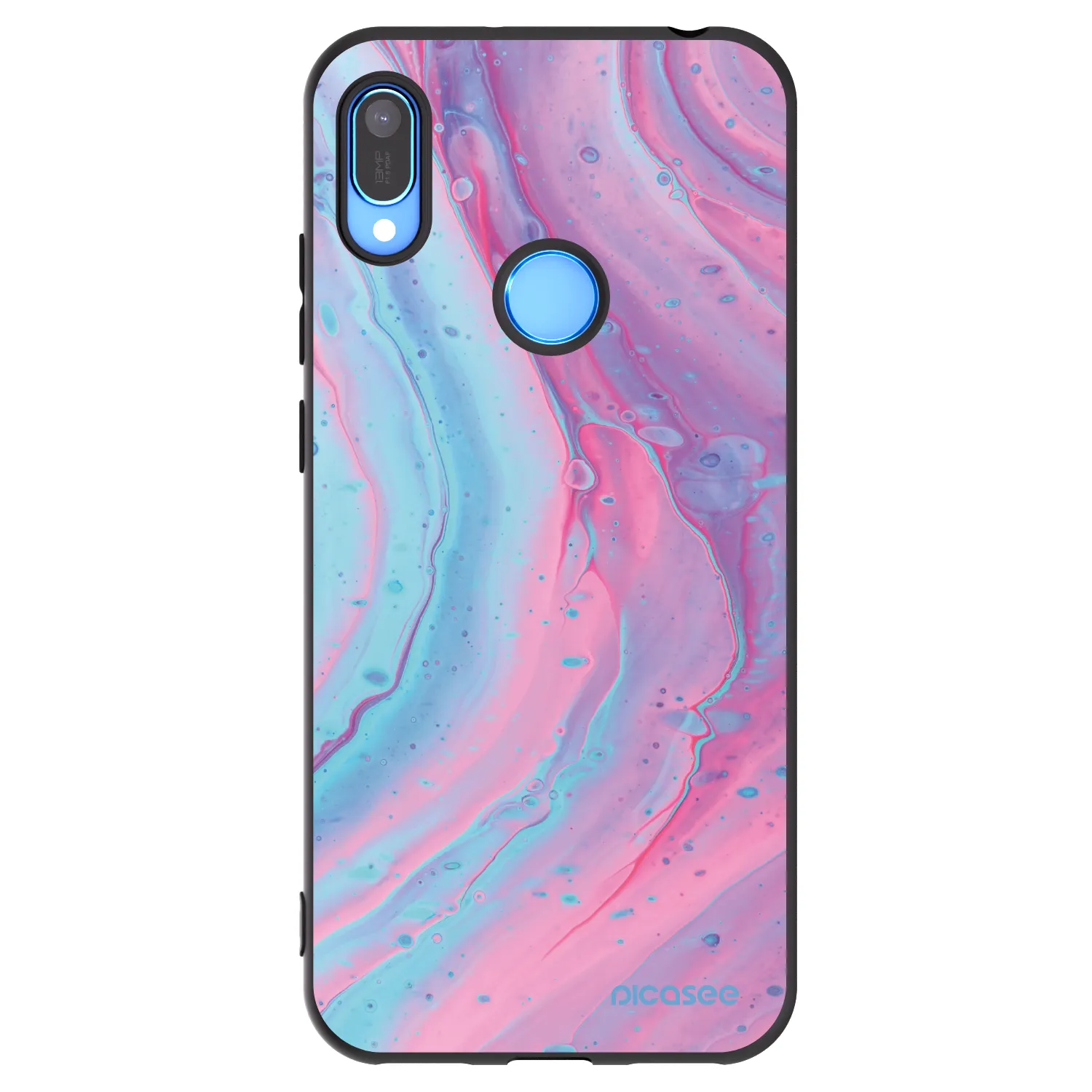 Picasee Huawei Y6 2019 Hülle - Schwarzes Silikon - Pink liquid