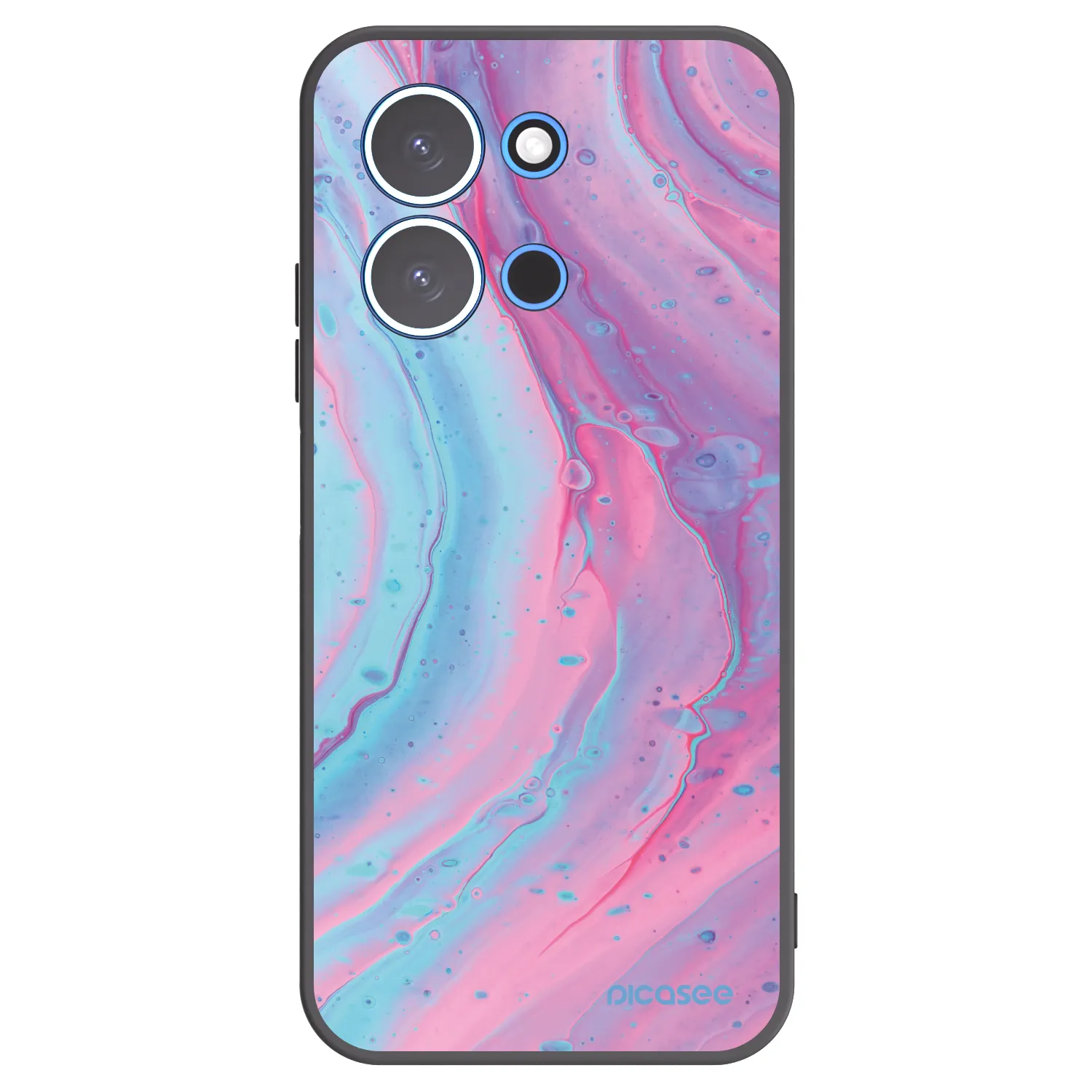 Picasee Xiaomi Redmi 15C 4G Hülle - Schwarzes Silikon - Pink liquid
