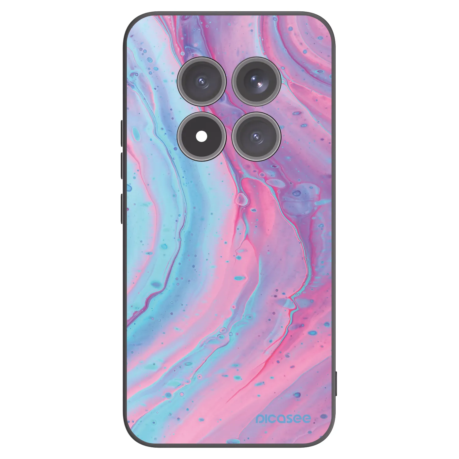 Picasee Xiaomi Redmi Note 15 Pro+ Hülle - Schwarzes Silikon - Pink liquid