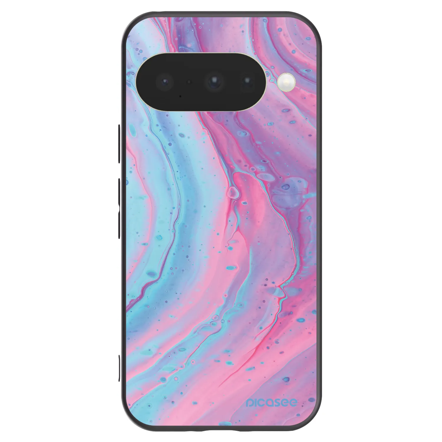 Picasee Google Pixel 10 Hülle - Schwarzes Silikon - Pink liquid