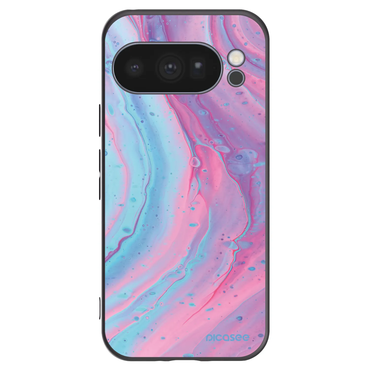 Picasee Google Pixel 10 Pro Hülle - Schwarzes Silikon - Pink liquid