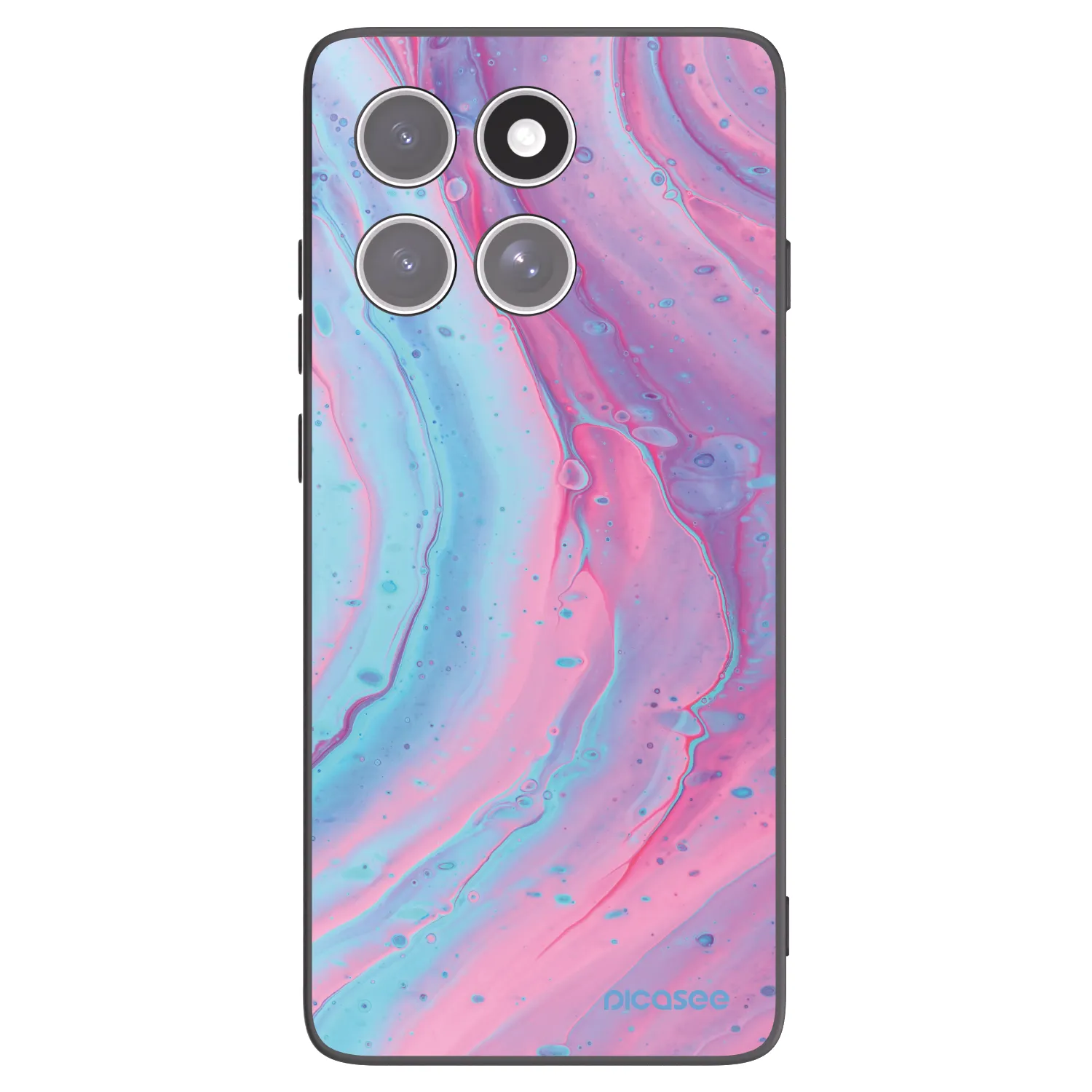 Picasee Motorola Edge 60 Fusion Hülle - Schwarzes Silikon - Pink liquid