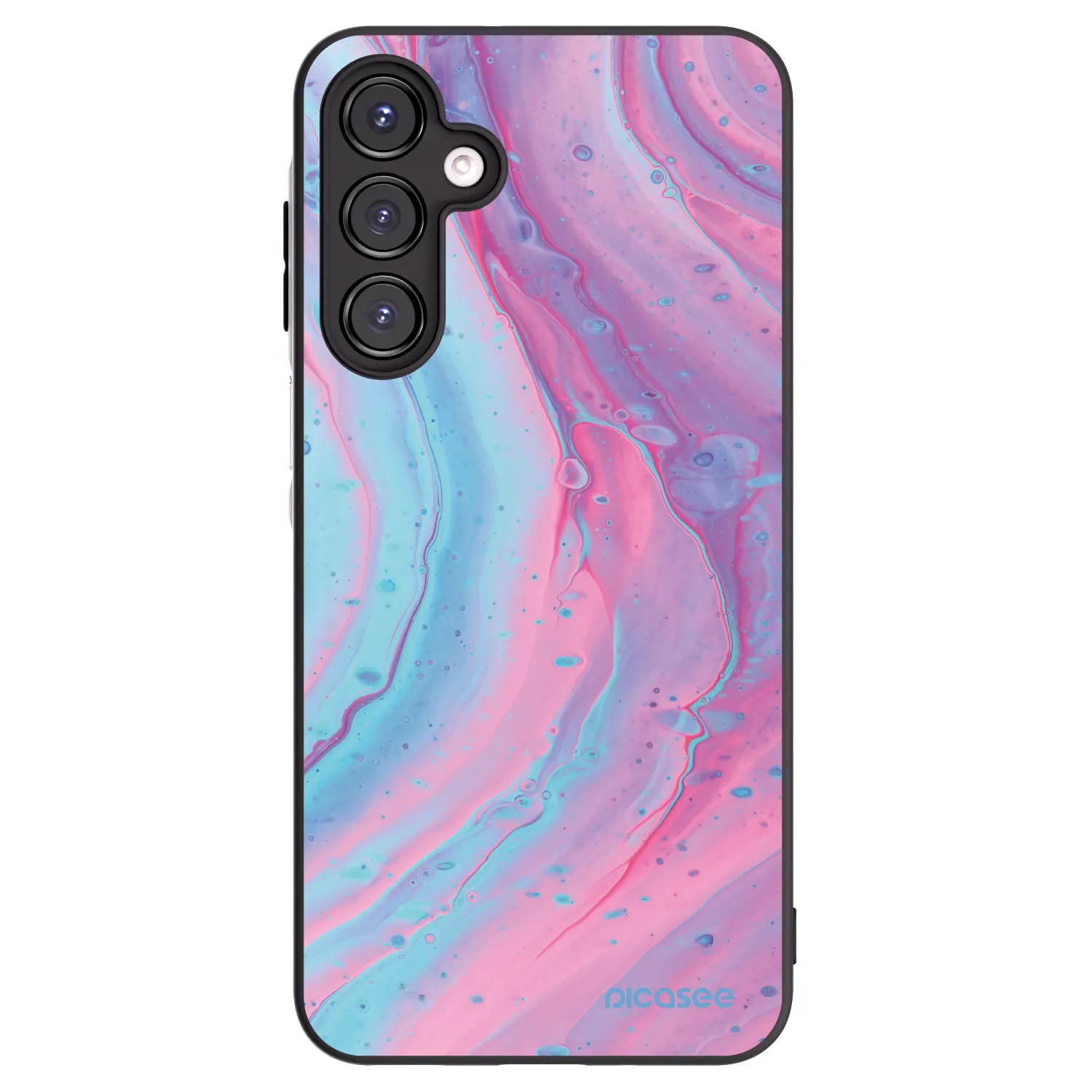 Picasee Samsung Galaxy A16 4G Hülle - Schwarzes Silikon - Pink liquid