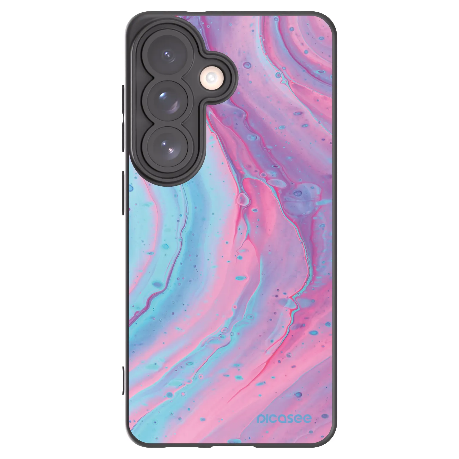 Picasee Samsung Galaxy S26 Hülle - Schwarzes Silikon - Pink liquid