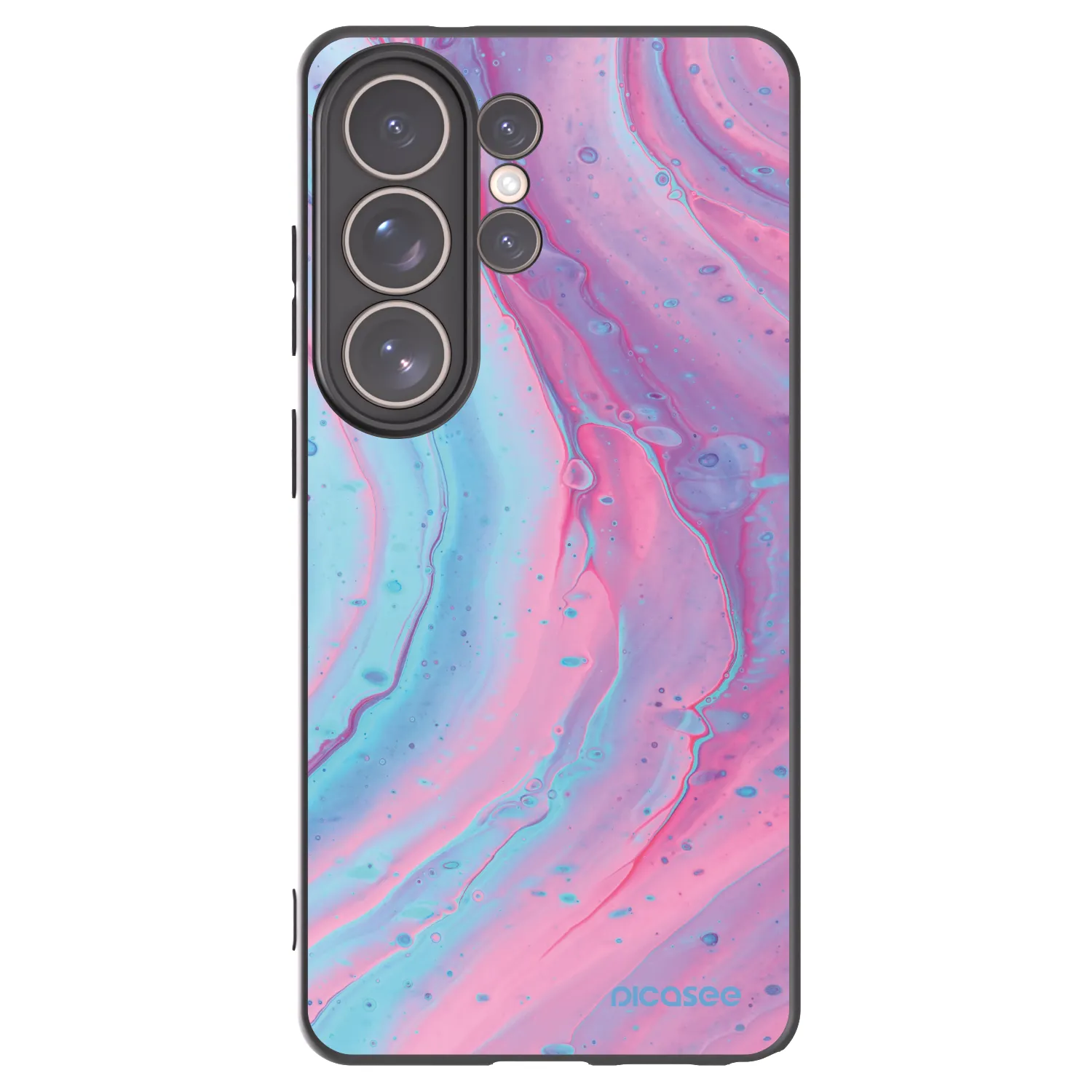 Picasee Samsung Galaxy S26 Ultra Hülle - Schwarzes Silikon - Pink liquid