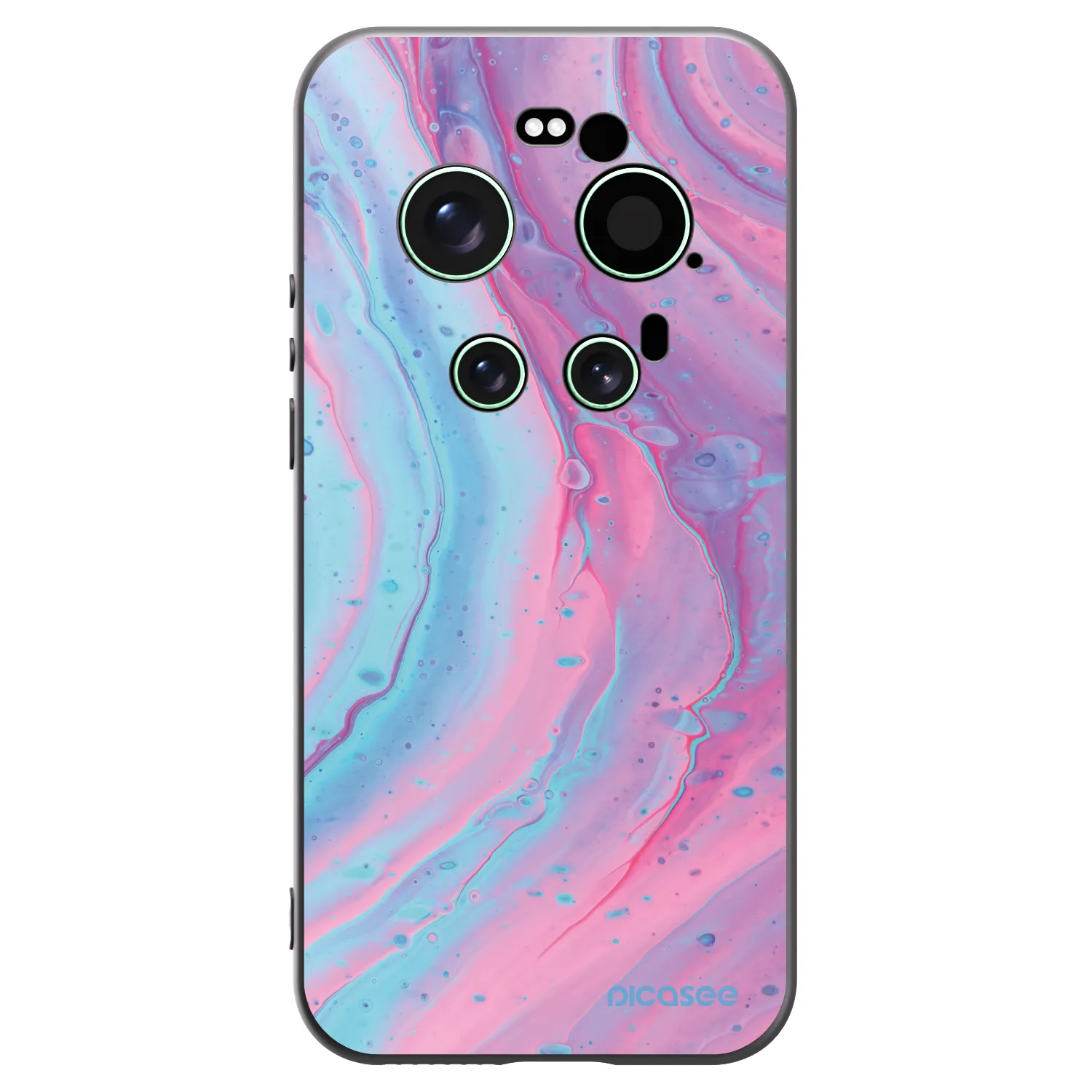 Picasee Xiaomi 17 Ultra Hülle - Schwarzes Silikon - Pink liquid