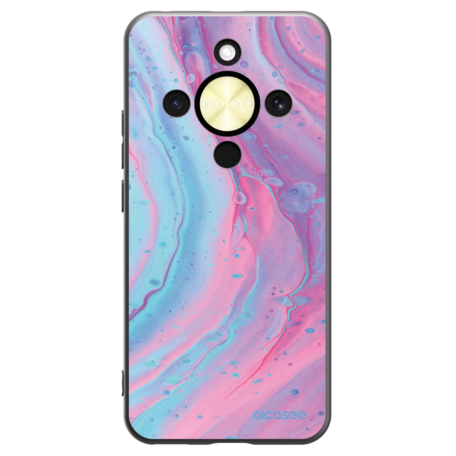 Picasee Honor Magic8 Lite 5G Hülle - Schwarzes Silikon - Pink liquid