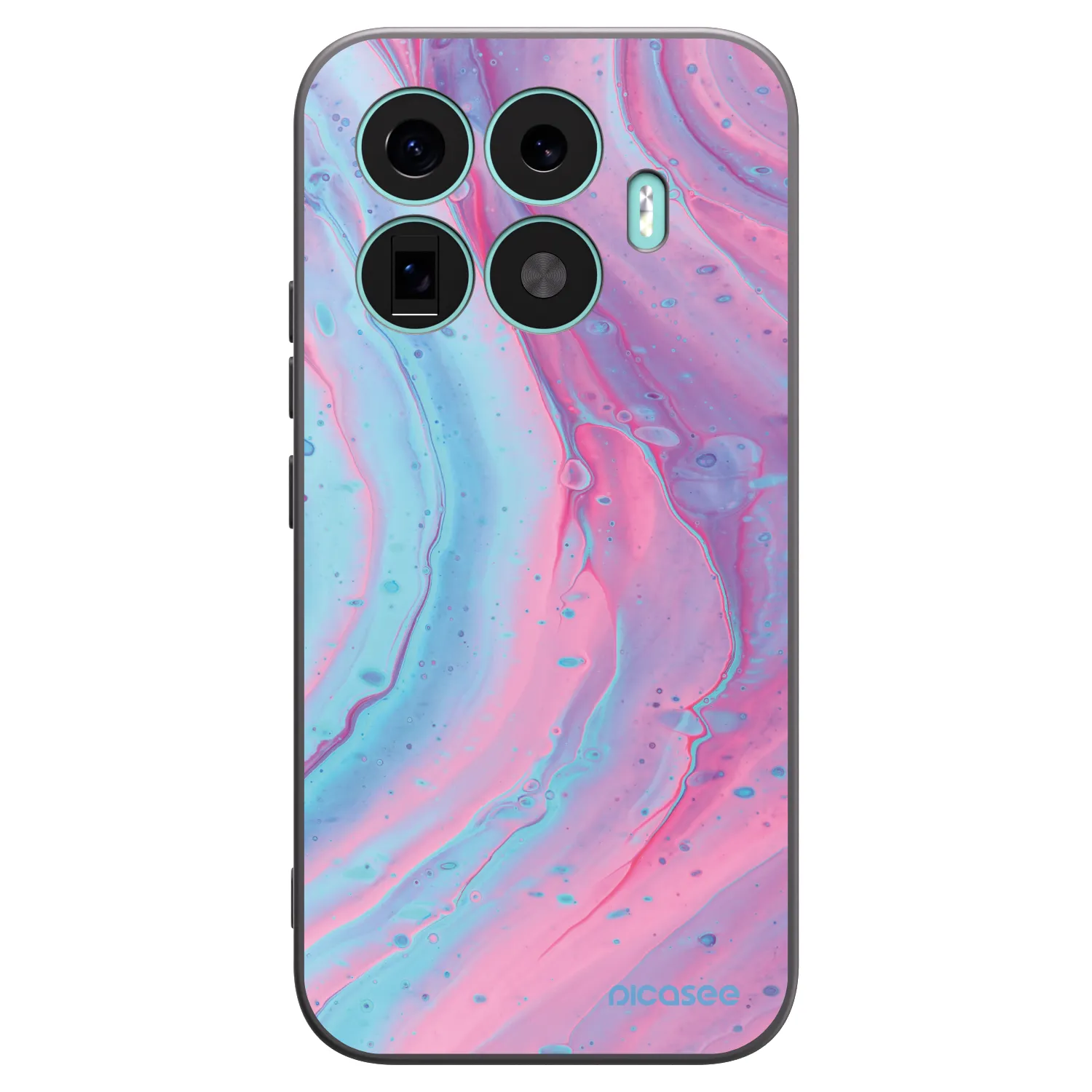 Picasee Xiaomi 17T Hülle - Schwarzes Silikon - Pink liquid