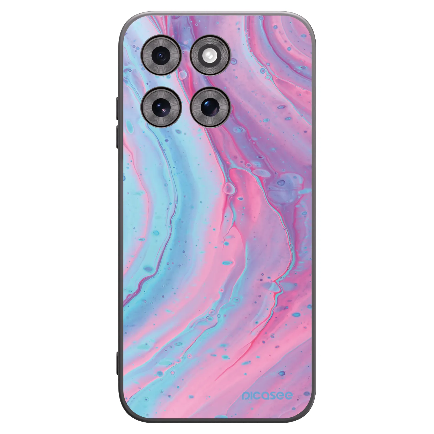 Picasee Motorola Moto G77 Hülle - Schwarzes Silikon - Pink liquid