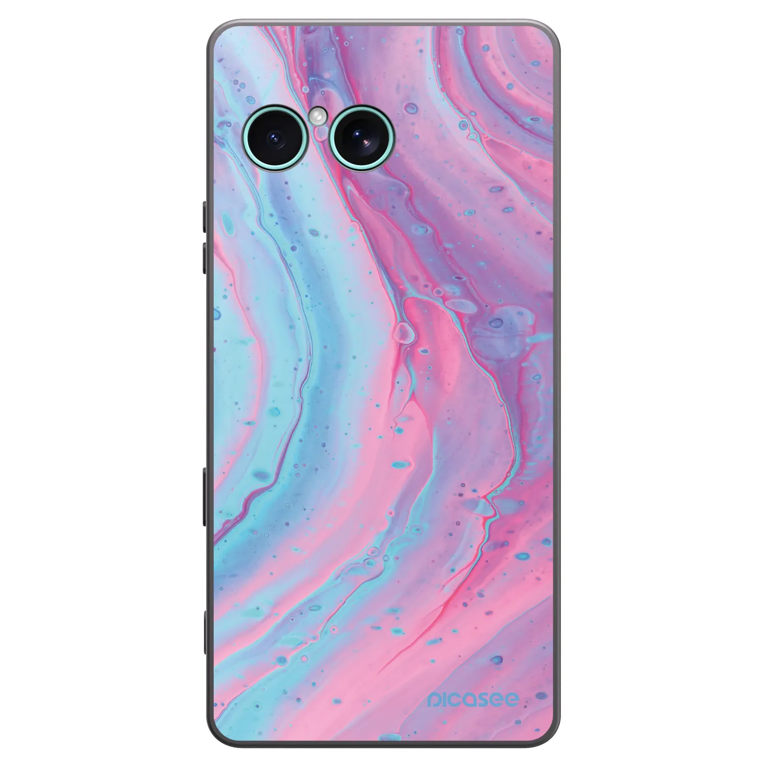 Picasee Sony Xperia 10 VII Hülle - Schwarzes Silikon - Pink liquid