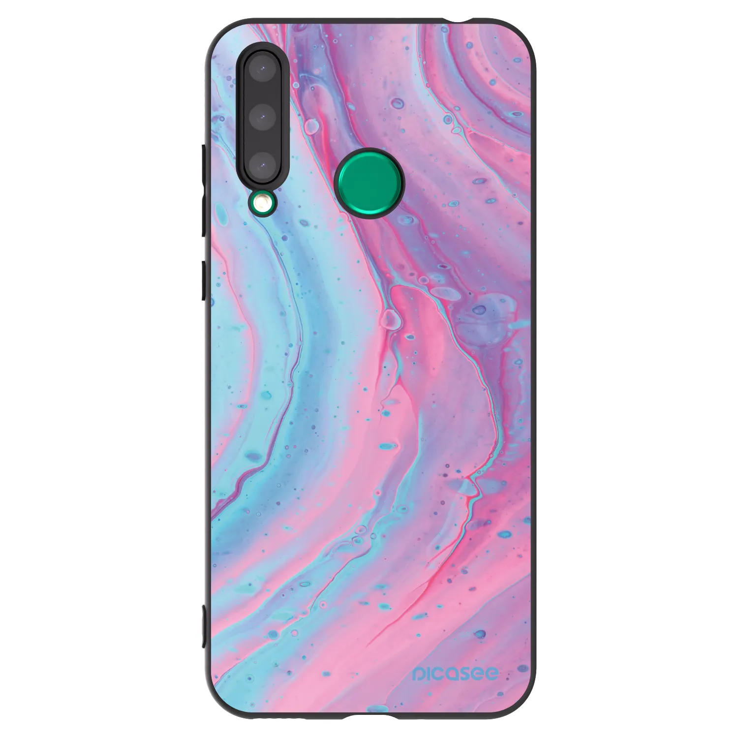 Picasee Honor 20 Lite Hülle - Schwarzes Silikon - Pink liquid