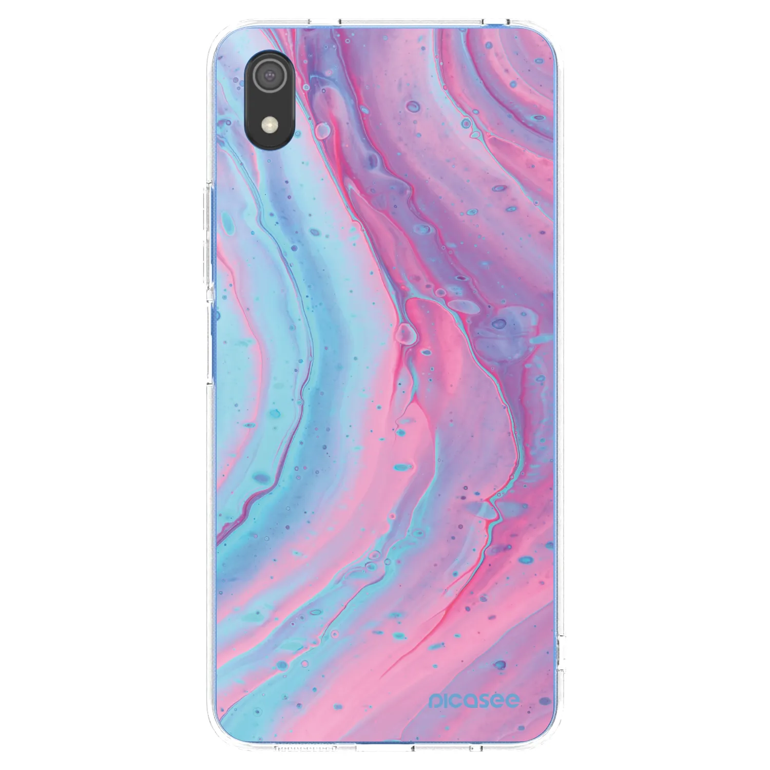 Picasee Xiaomi Redmi 7A Hülle - Transparentes Silikon - Pink liquid