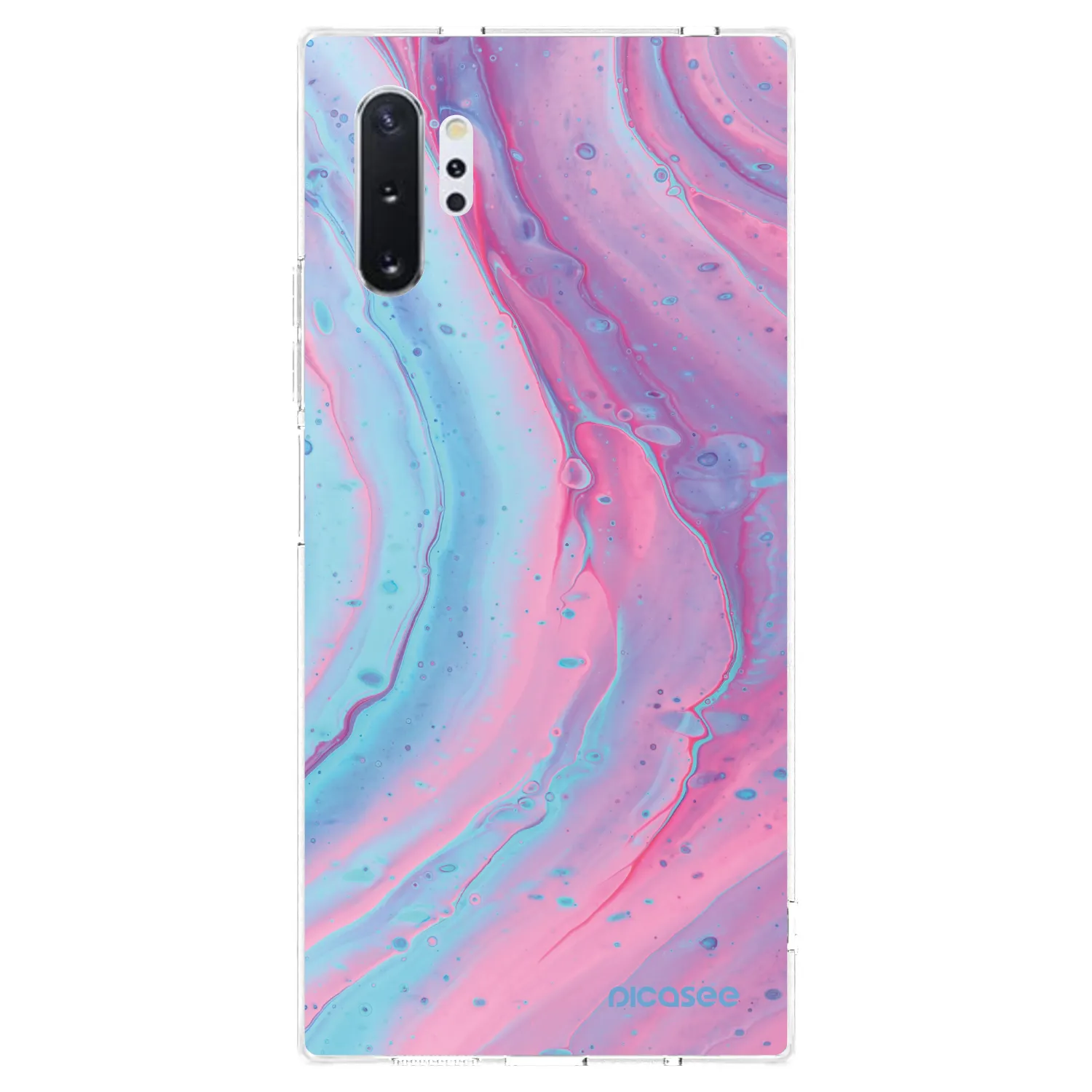 Picasee Samsung Galaxy Note 10+ N975F Hülle - Transparentes Silikon - Pink liquid