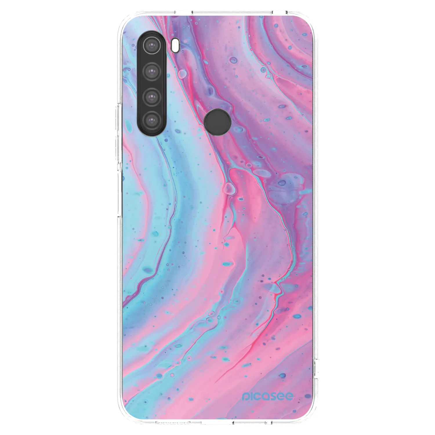Picasee Xiaomi Redmi Note 8 Hülle - Transparentes Silikon - Pink liquid