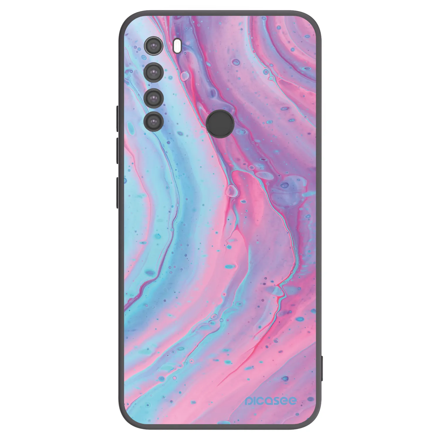 Picasee Xiaomi Redmi Note 8 Hülle - Schwarzes Silikon - Pink liquid