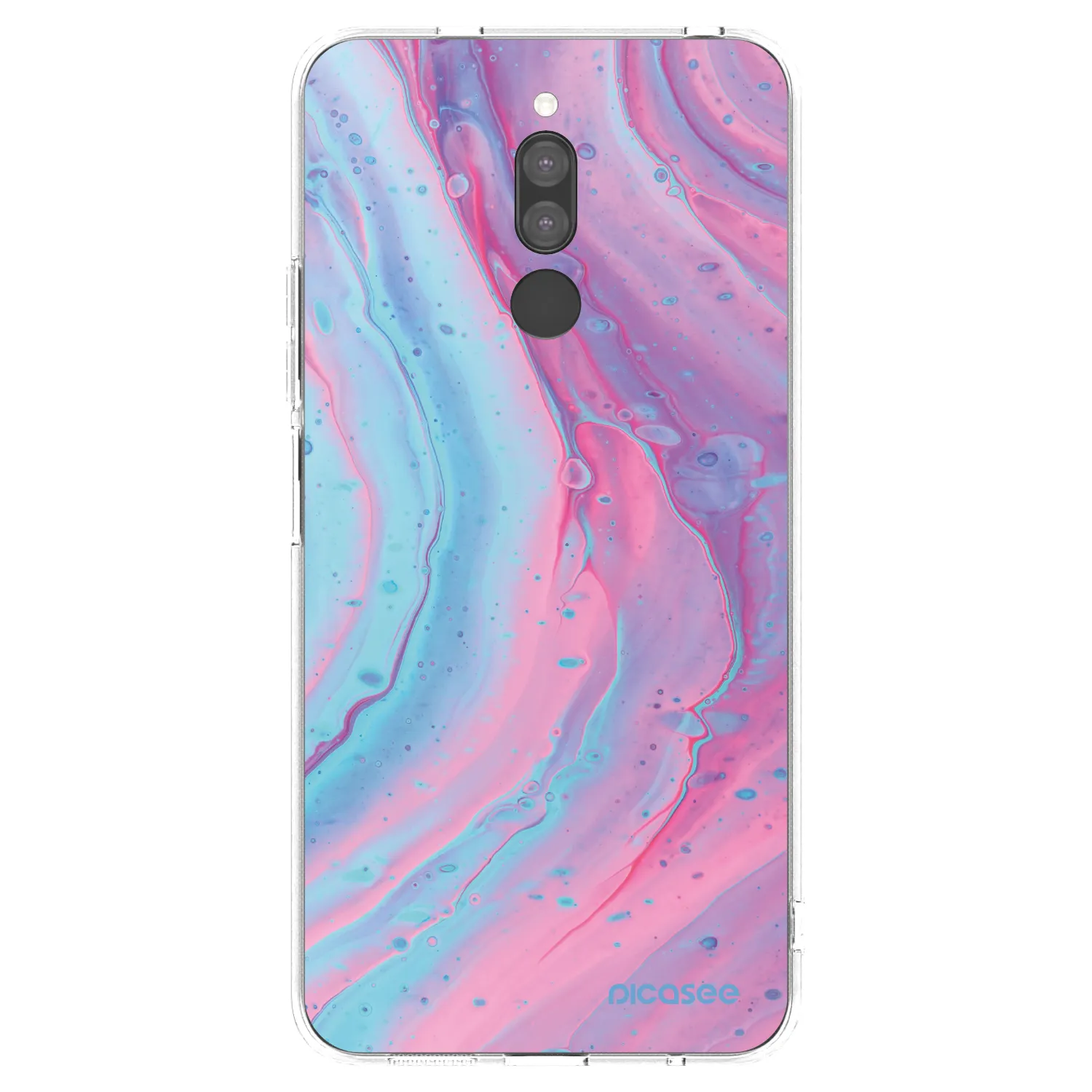 Picasee Xiaomi Redmi 8 Hülle - Transparentes Silikon - Pink liquid